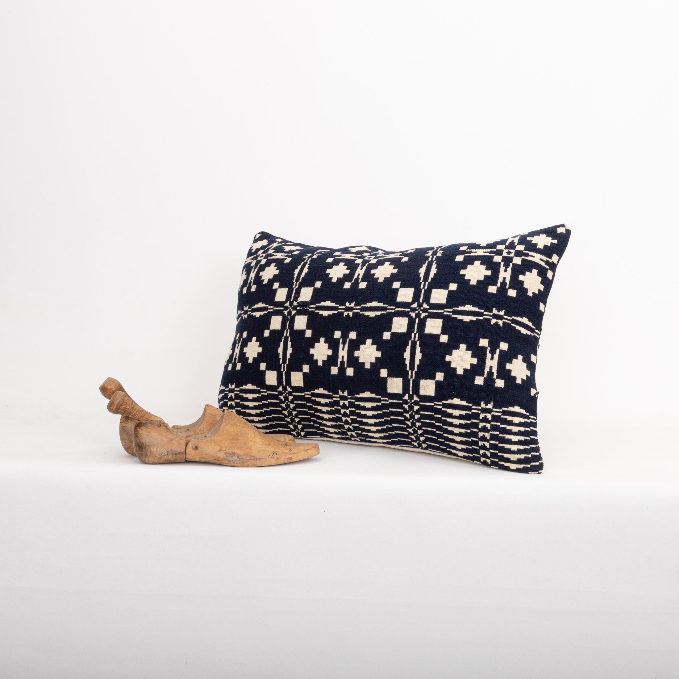 19th Century Pillowcase Made from a 19th C. American Linen Coverlet For Sale