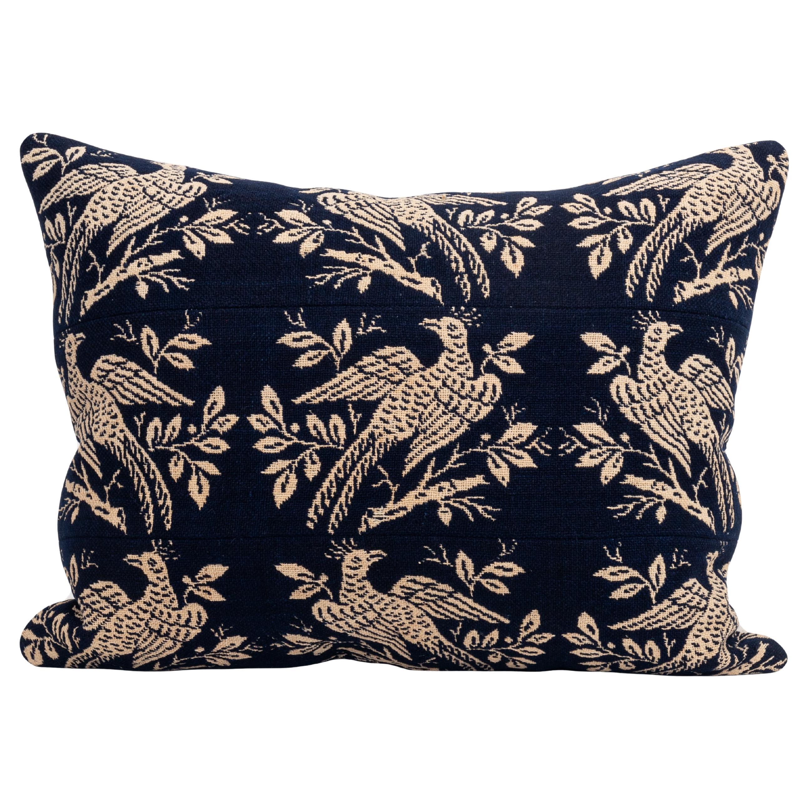 Funda de almohada hecha a partir de una colcha de lino americana del siglo XIX