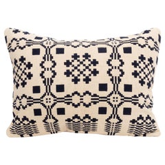 Antique Pillowcase Made from a 19th C. American Linen Coverlet