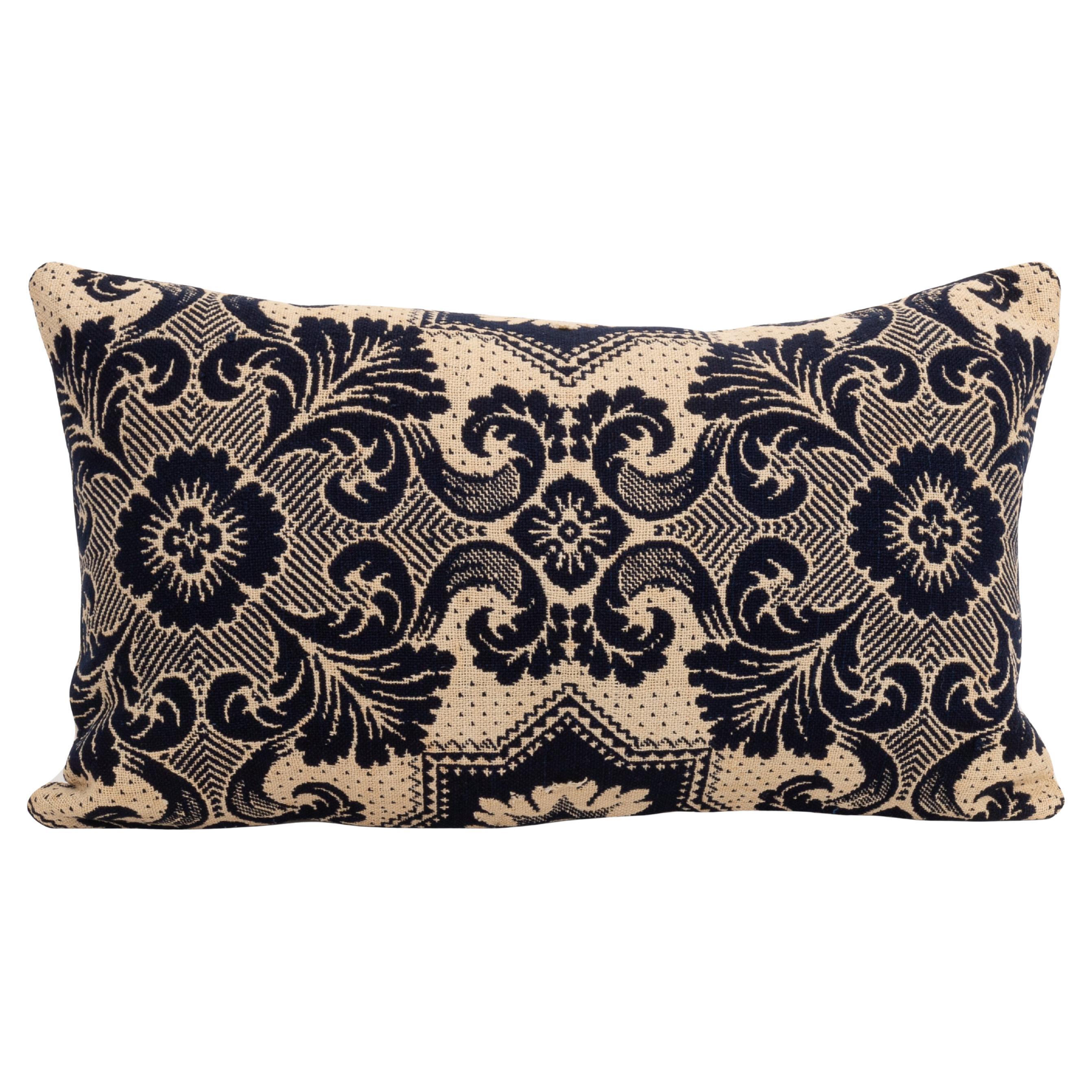 Pillowcase Made from a 19th C. American Linen Coverlet