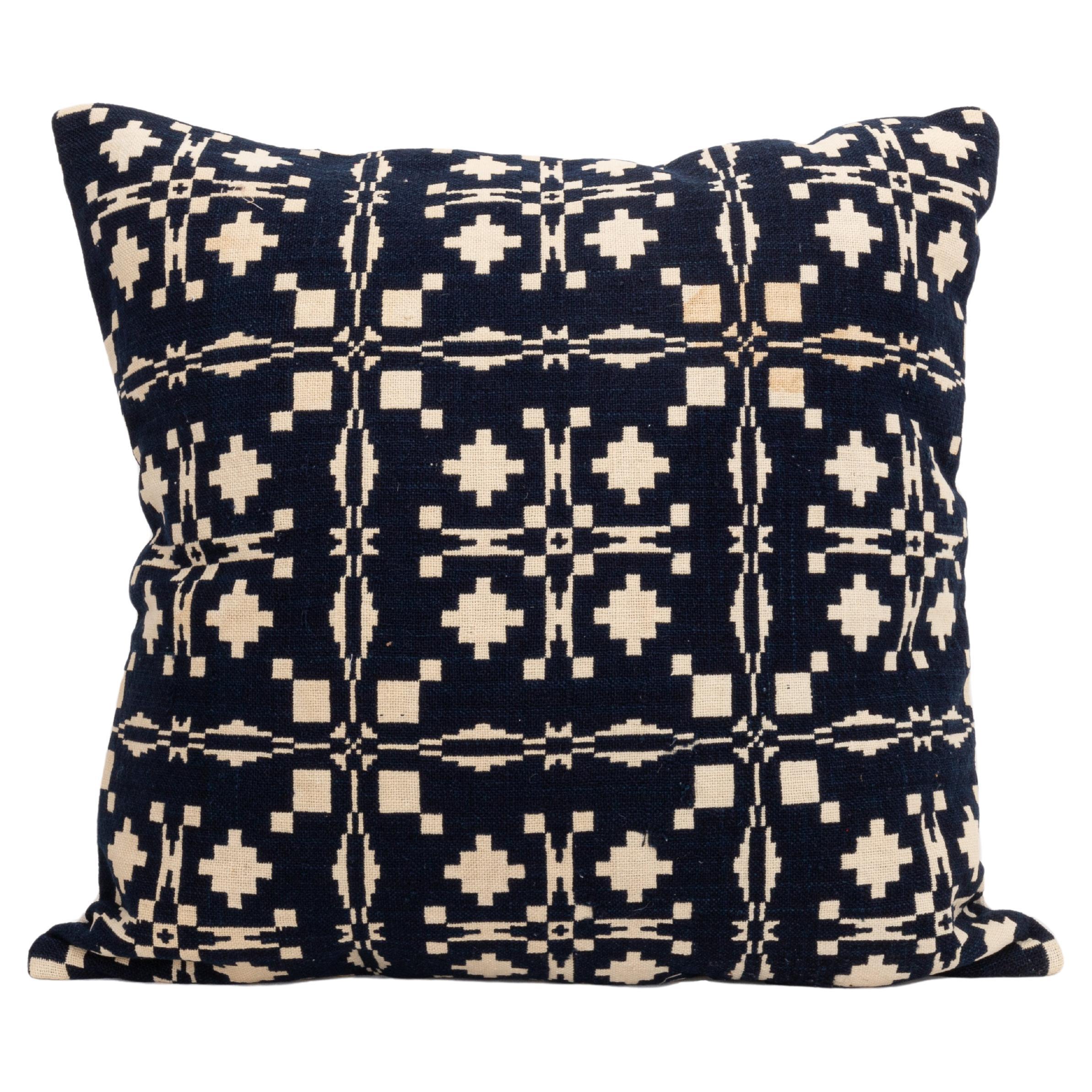 Pillowcase Made from a 19th C. American Linen Coverlet
