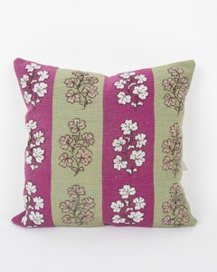 Pillowcase Made from a Antique European Cross Stitched and Bead work Embroıdery