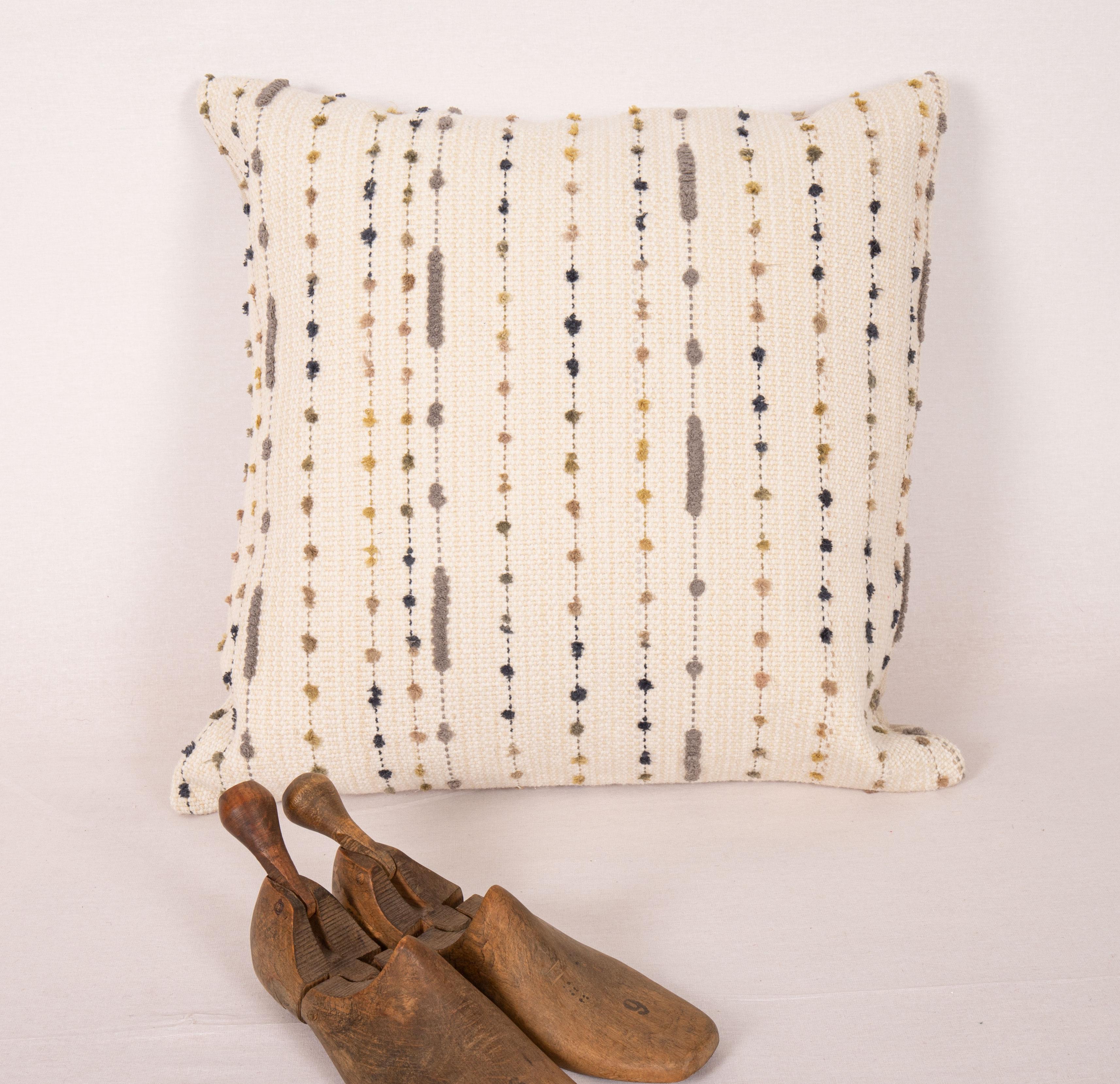 Turkish Pillowcase Made from a Contemporary Cotton Kilim For Sale