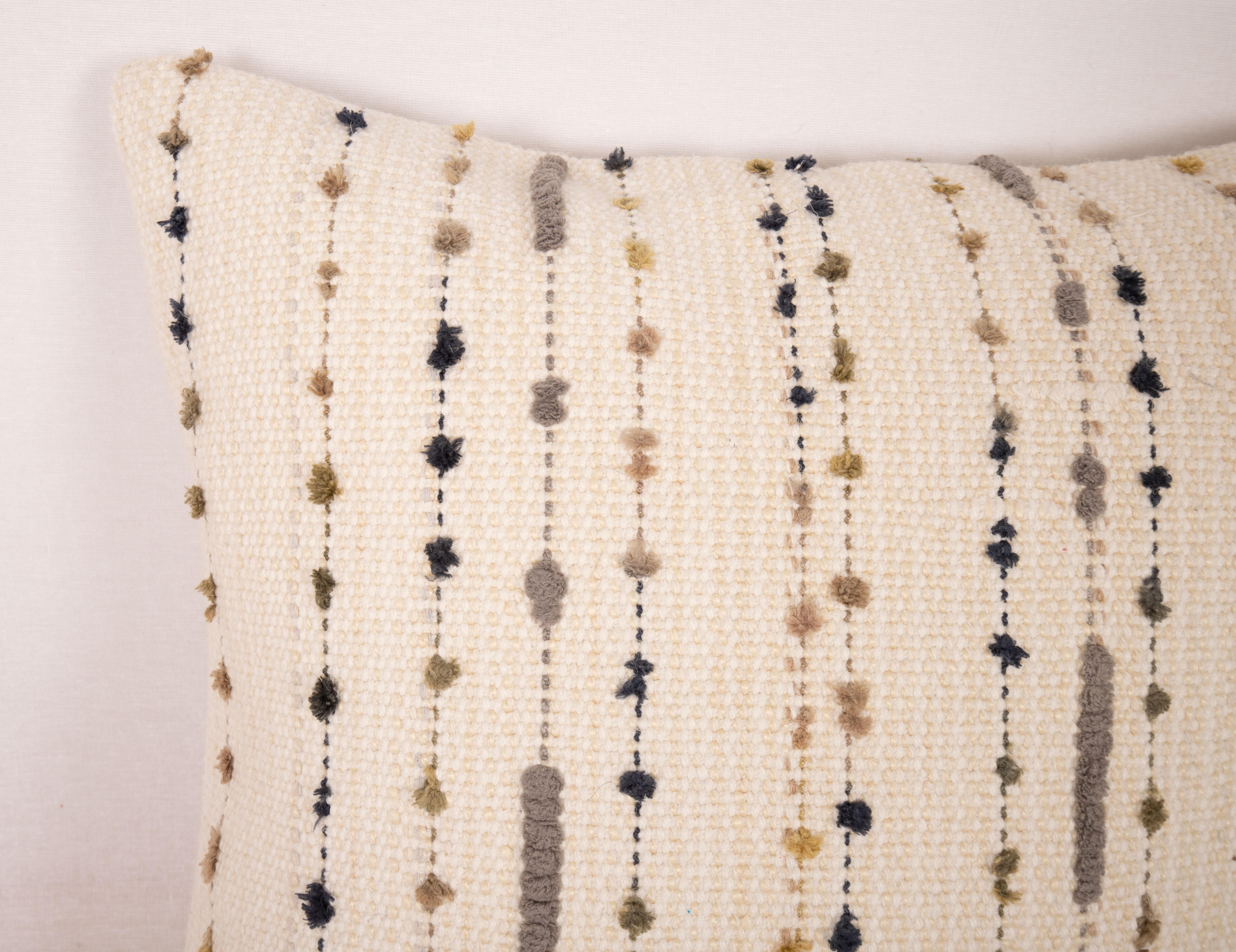Hand-Woven Pillowcase Made from a Contemporary Cotton Kilim For Sale