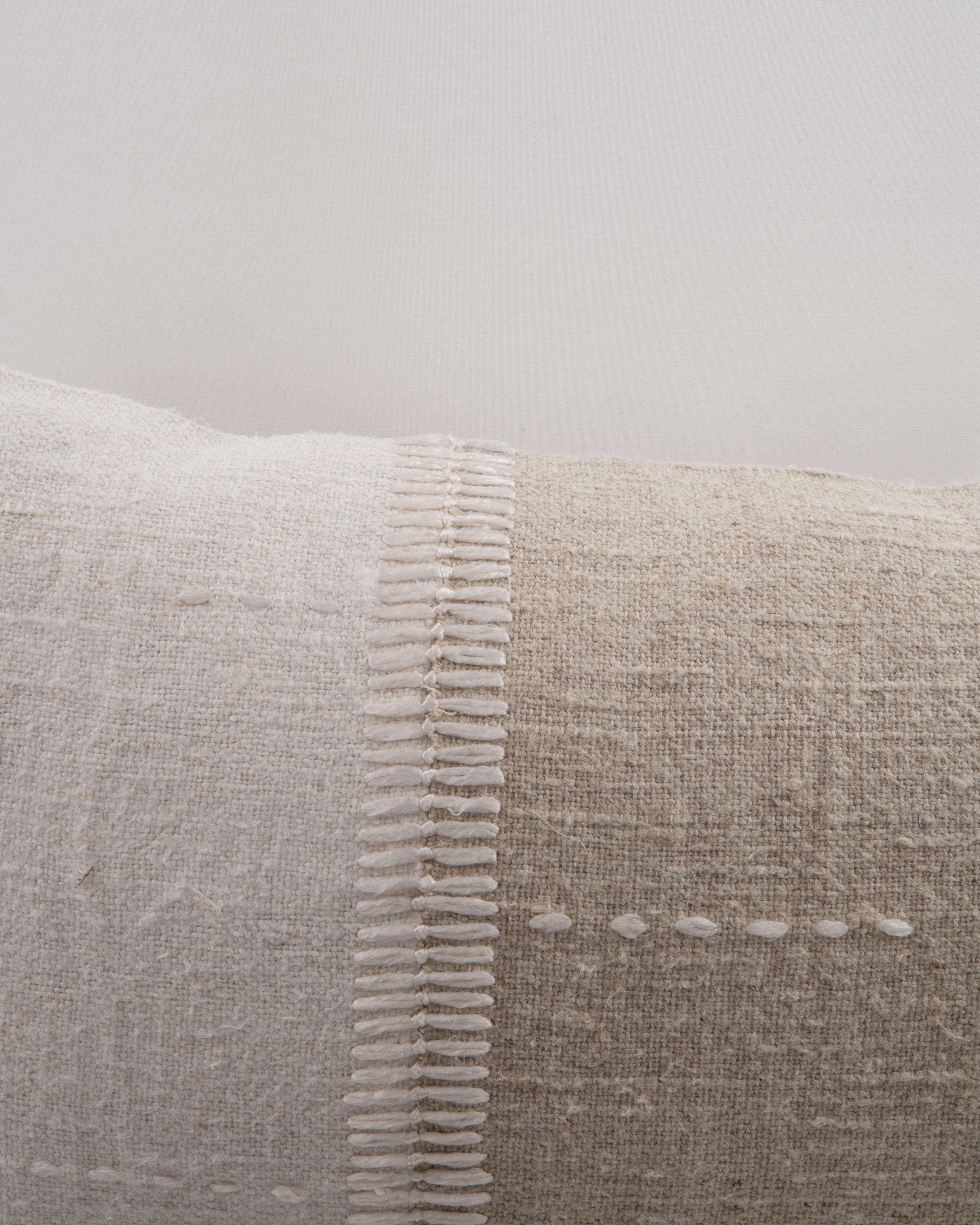 Kilim Pillowcase Made from a Contemporary Hemp Weaving For Sale