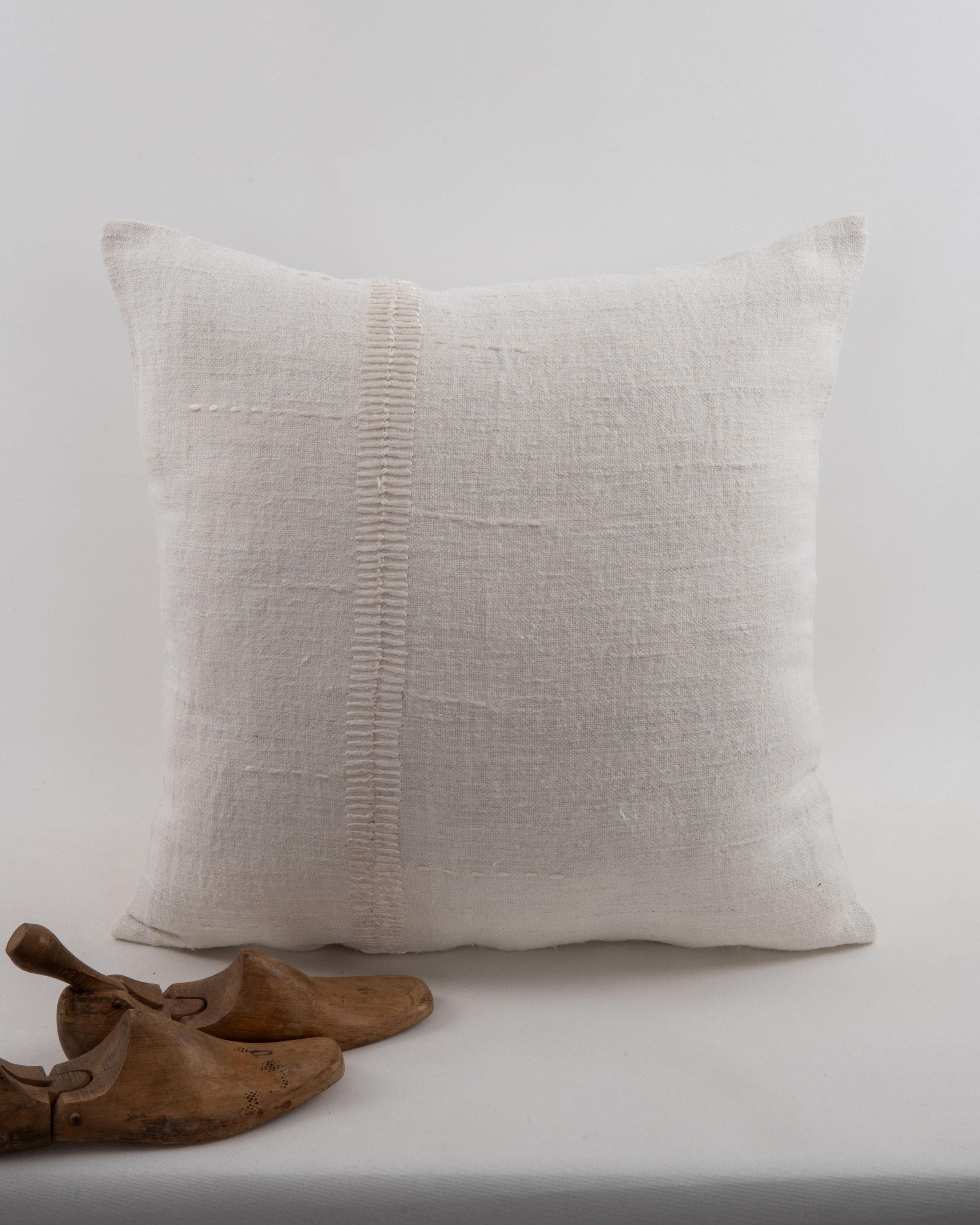Woven Pillowcase Made from a Contemporary Hemp Weaving For Sale