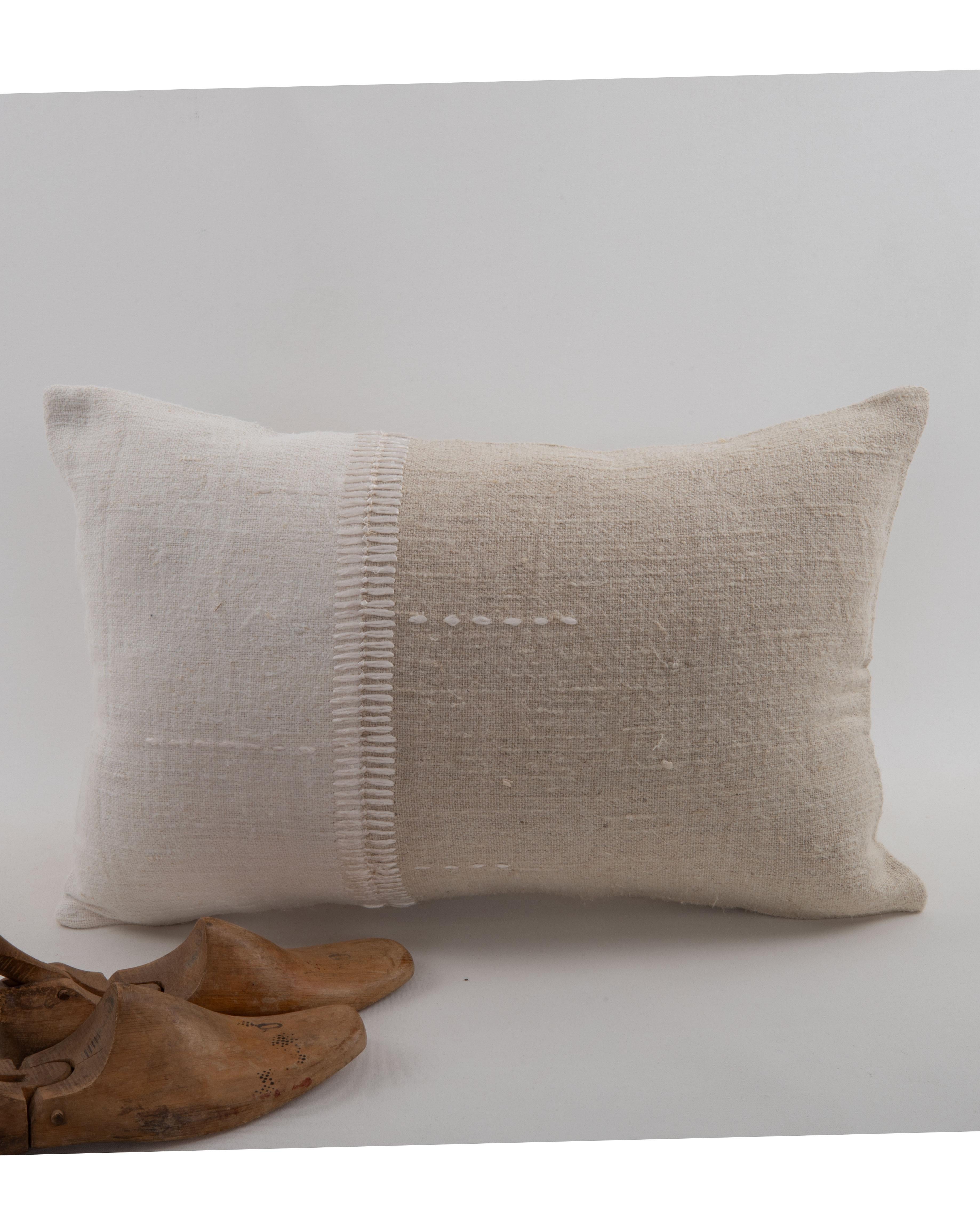 Woven Pillowcase Made from a Contemporary Hemp Weaving For Sale