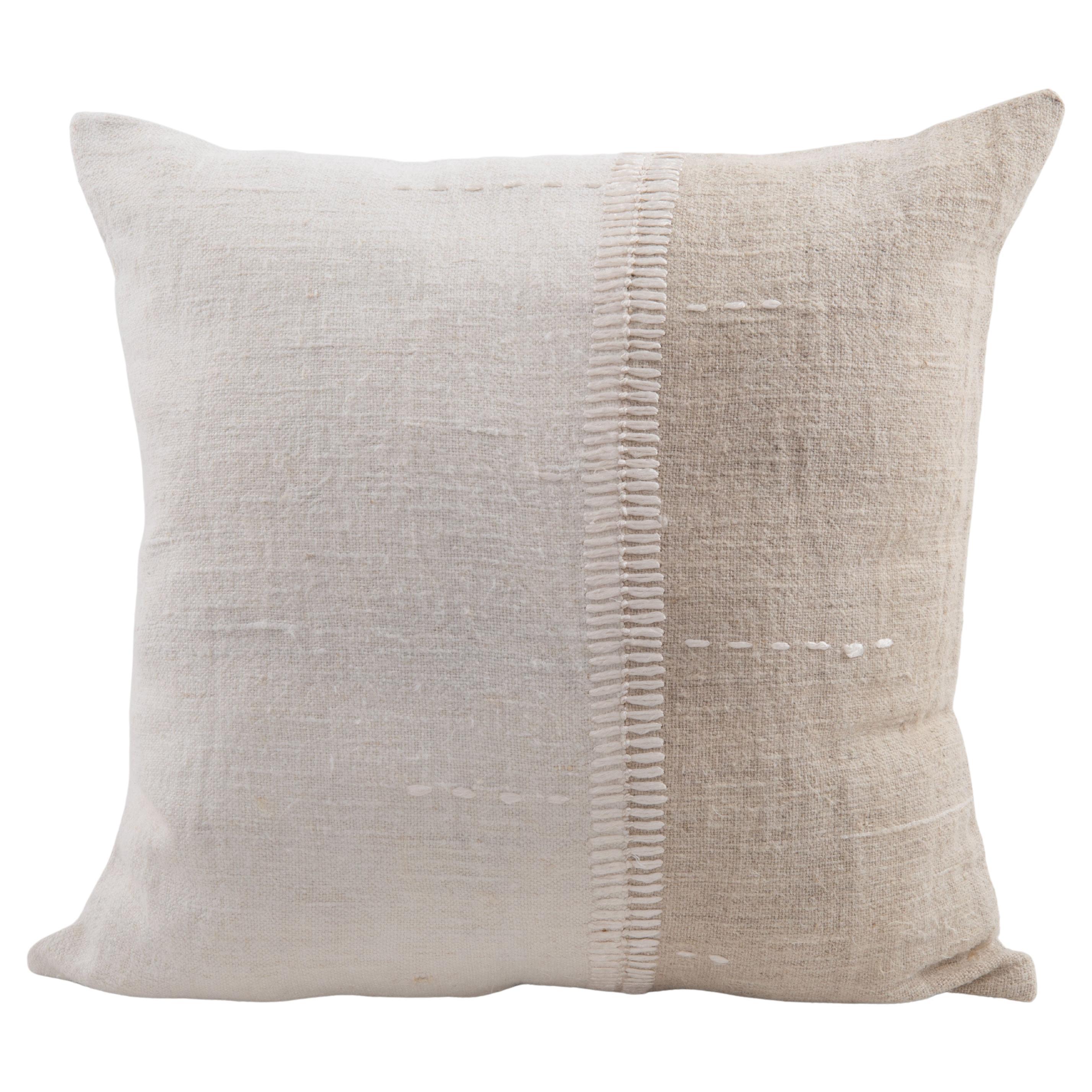 Pillowcase Made from a Contemporary Hemp Weaving