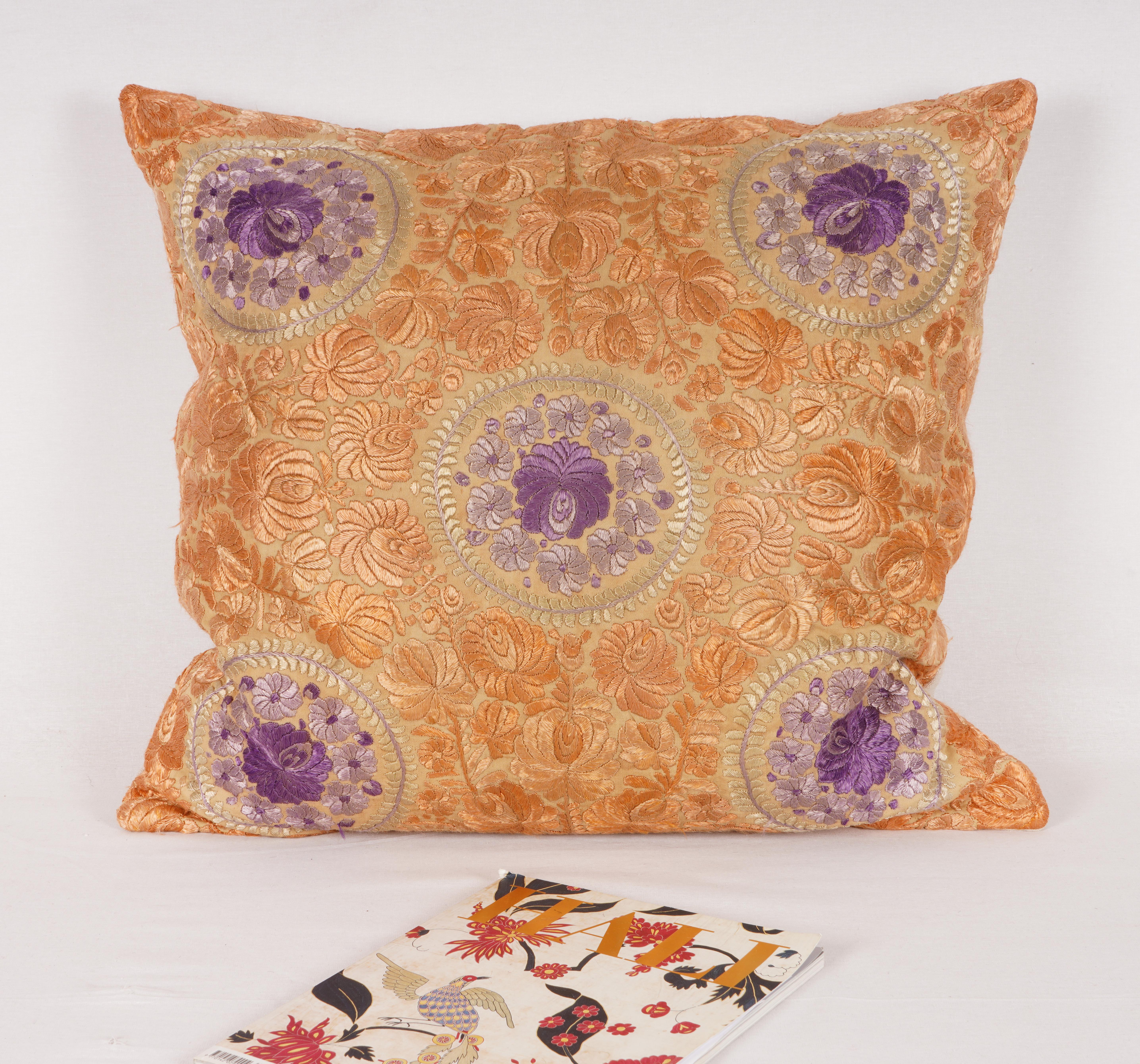 Folk Art Pillowcase Made from a Matyo Embroidery, Hungary, Early 20th C. For Sale