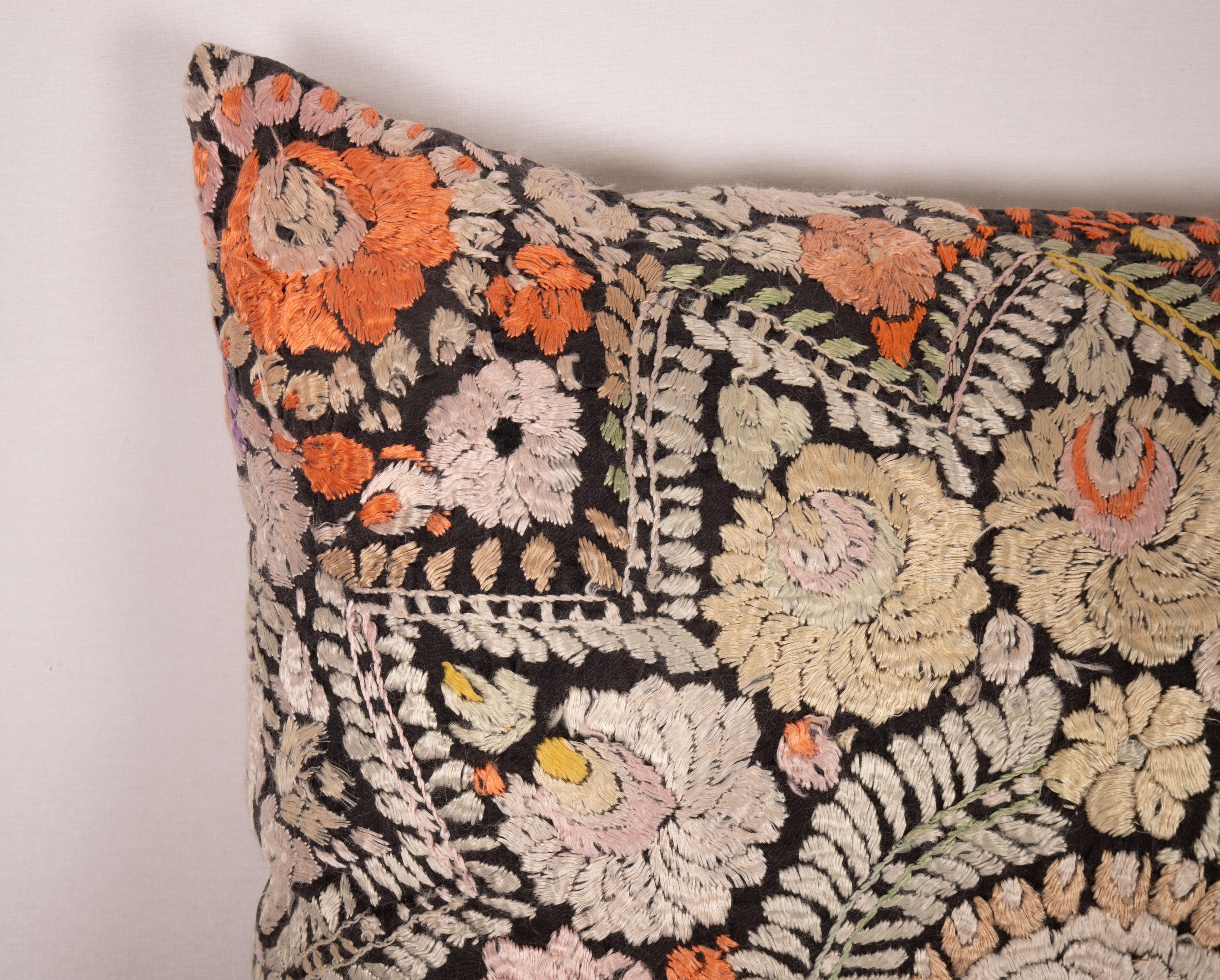 Suzani Pillowcase made from a Matyo Embroidery, Hungary, early 20th C.