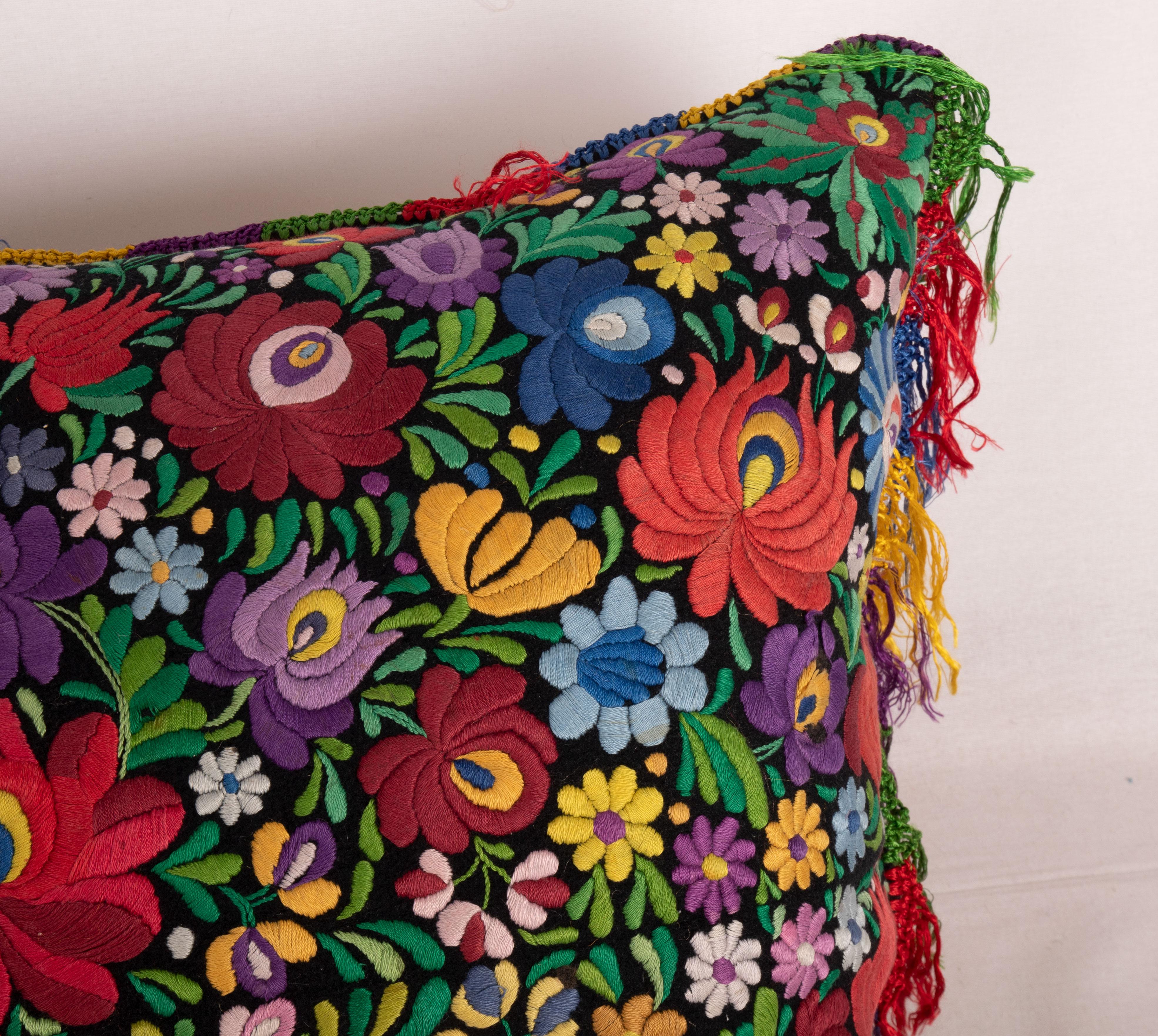 Suzani Pillowcase Made from a Matyo Embroidery, Hungary, Early 20th C For Sale