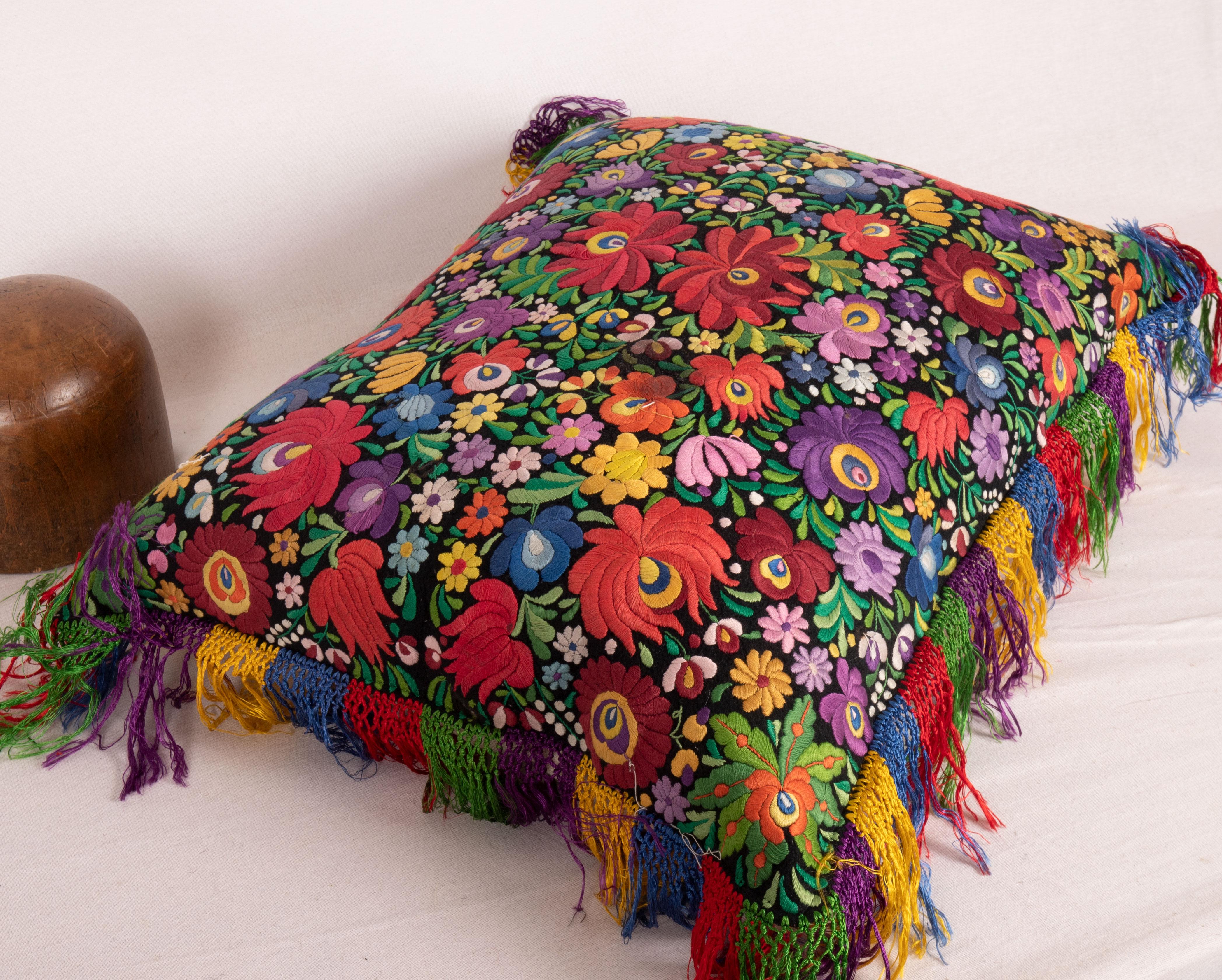 Embroidered Pillowcase Made from a Matyo Embroidery, Hungary, Early 20th C For Sale