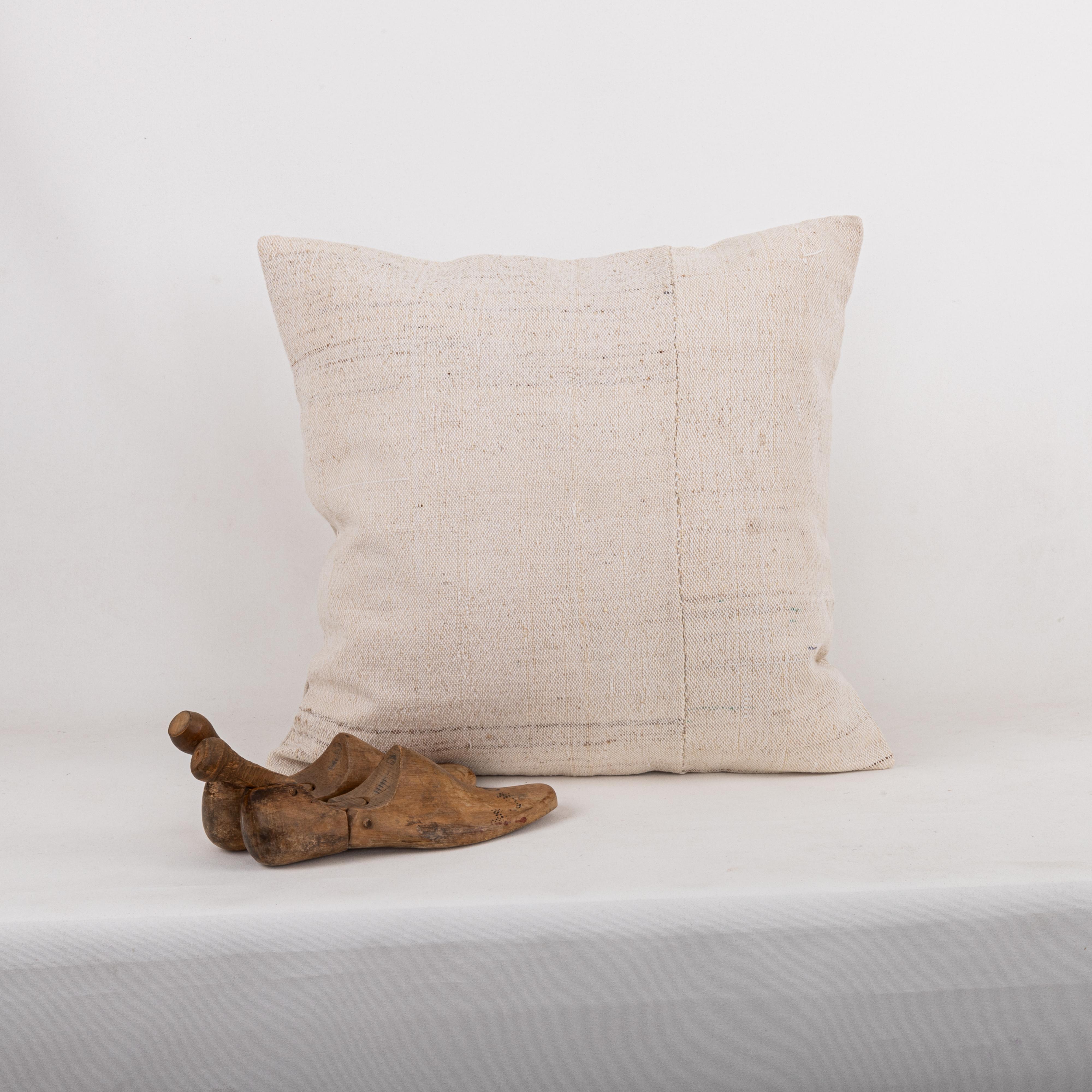 Cotton Pillowcase Made from a Mid 20th C. Anatolian , Turkish Neutral Kilim For Sale