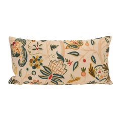 Pillowcase made from a Mid 20th C. English Crewel work embroidery