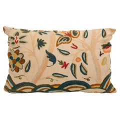 Pillowcase  made from a  Mid 20th C. English Crewel work embroidery