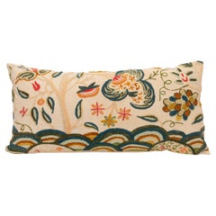 Pillowcase  made from a  Mid 20th C. English Crewel work embroidery