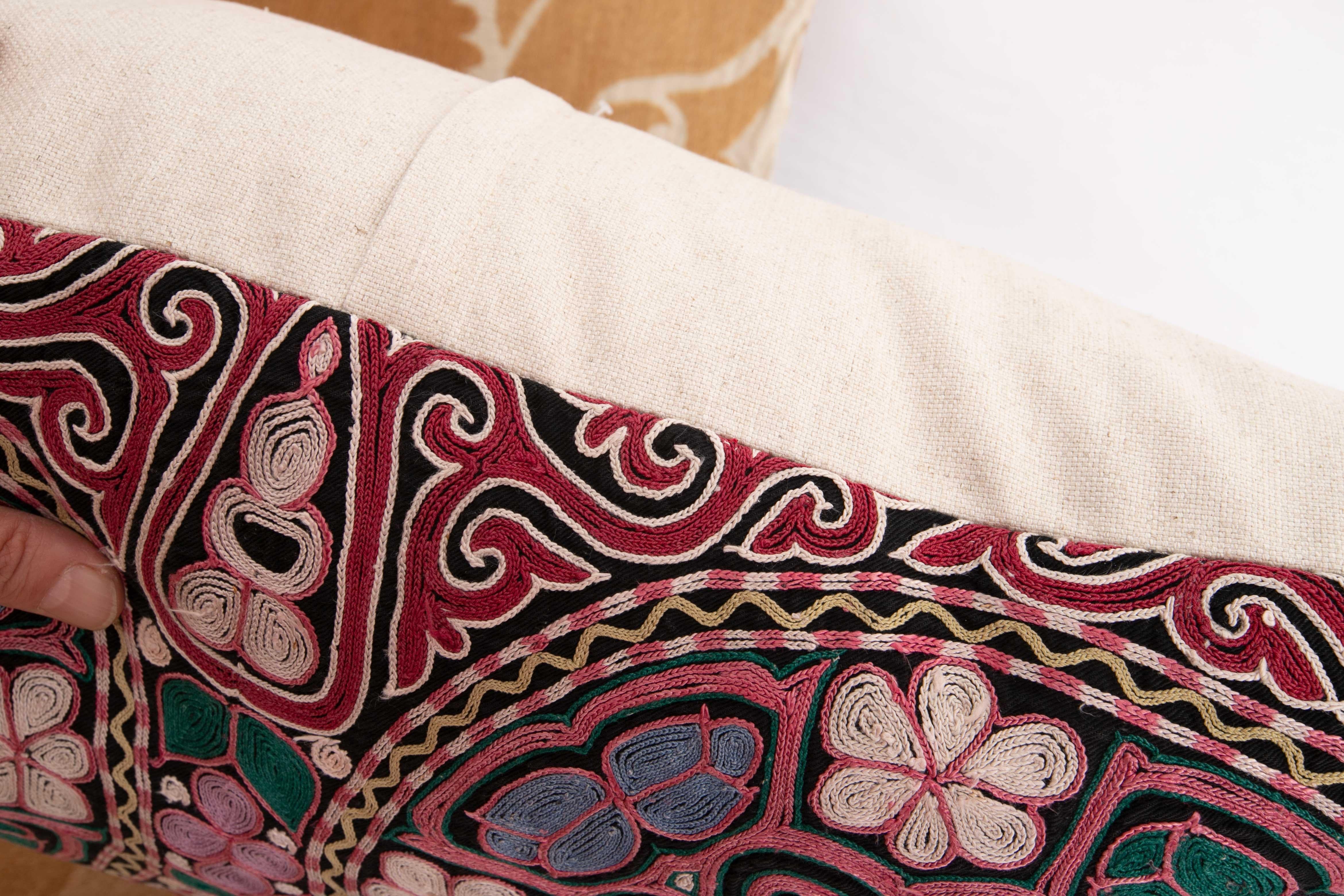 Pillowcase made from a mid 20th. C. Kazakh / Kyrgyz Embroidery For Sale 2