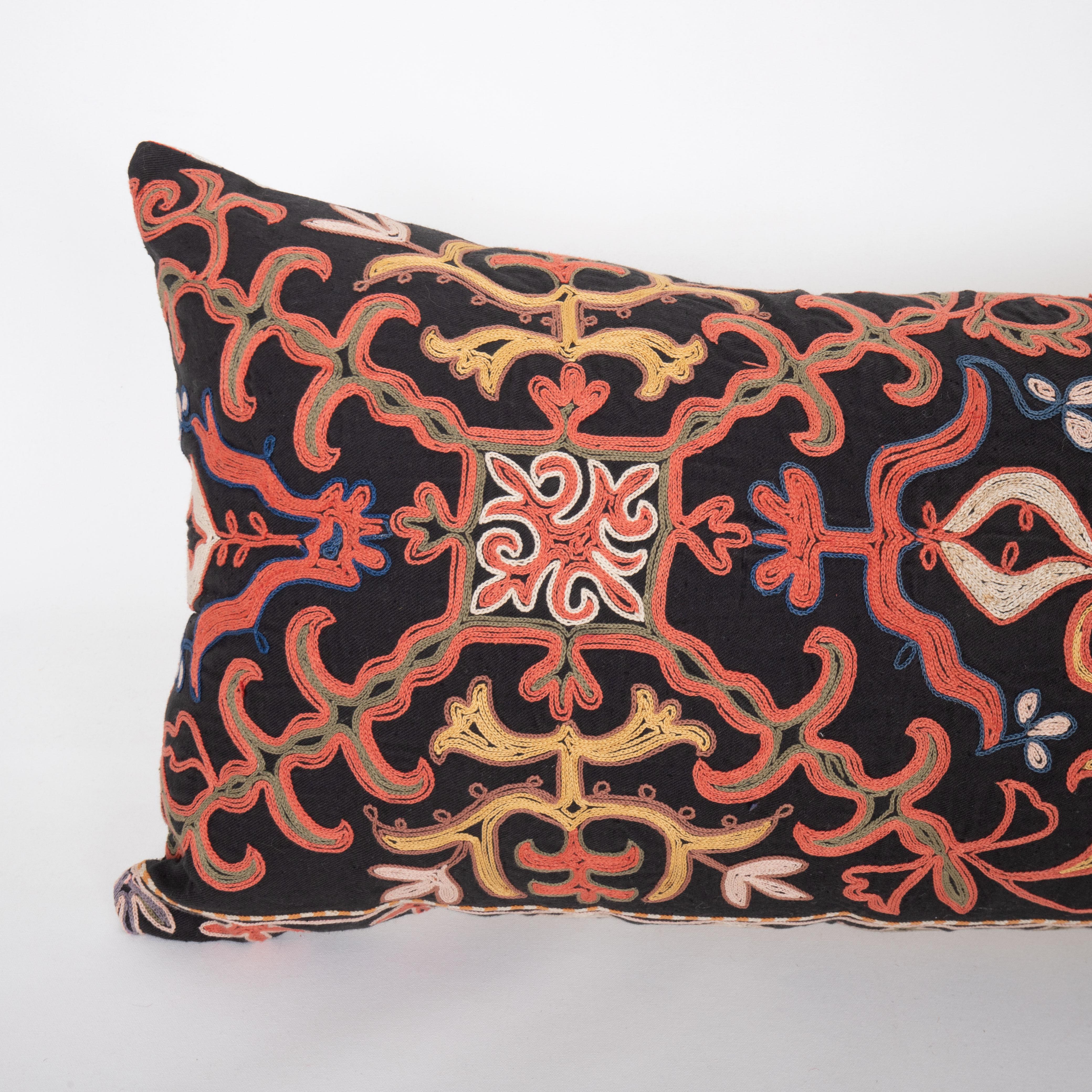 Suzani Pillowcase made from a mid 20th. C. Kazakh / Kyrgyz Embroidery For Sale