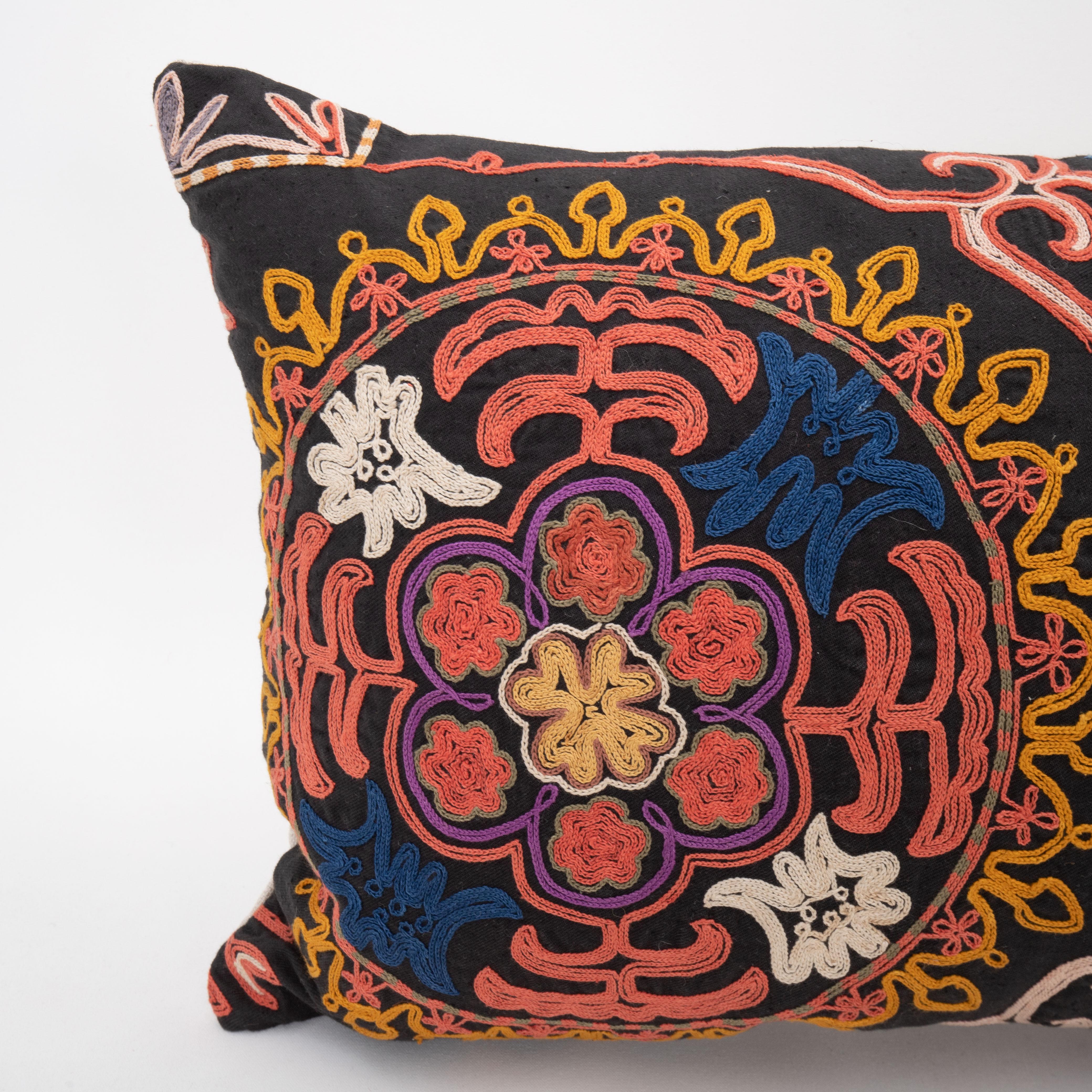 Asian Pillowcase made from a mid 20th. C. Kazakh / Kyrgyz Embroidery For Sale