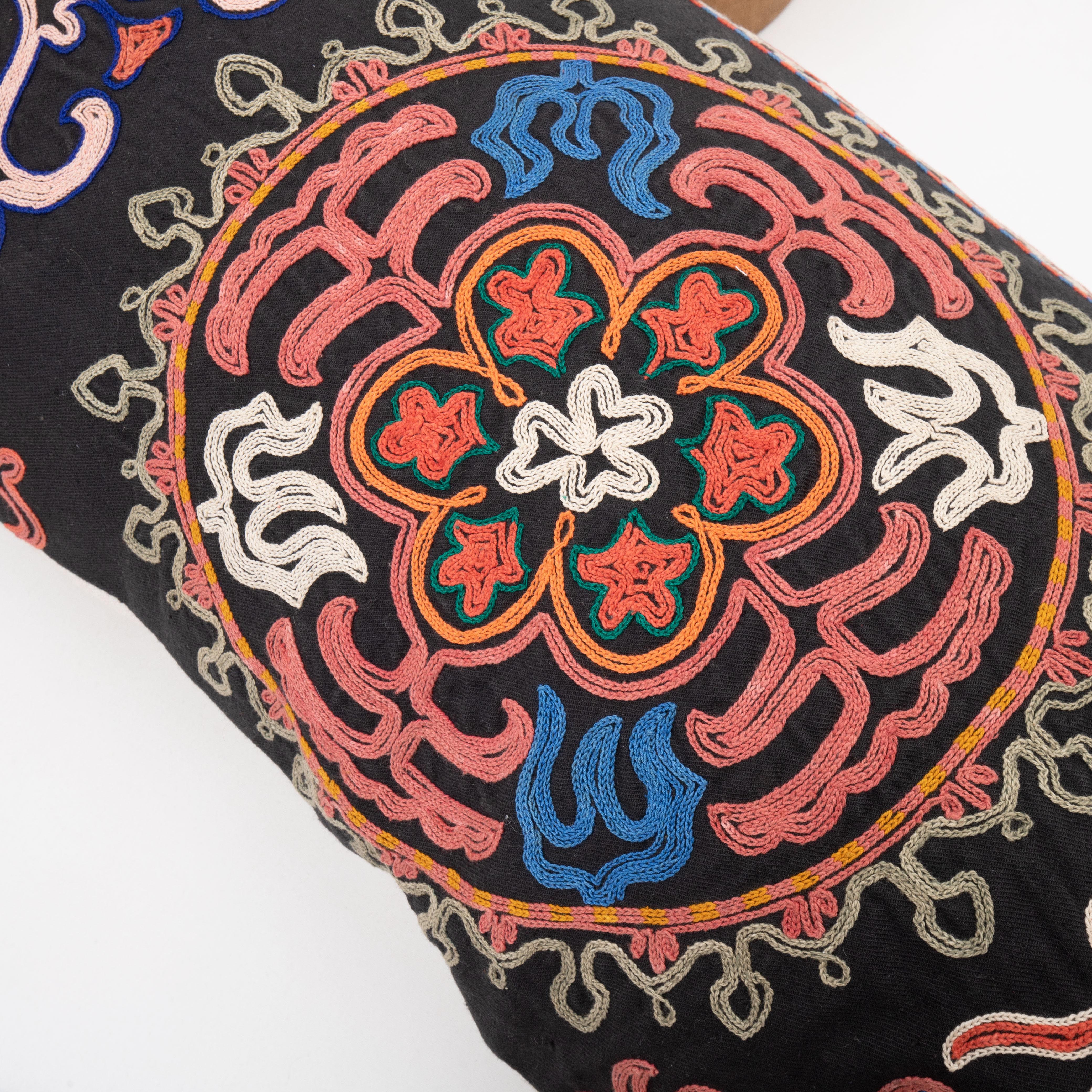 Pillowcase made from a mid 20th. C. Kazakh / Kyrgyz Embroidery In Good Condition For Sale In Istanbul, TR