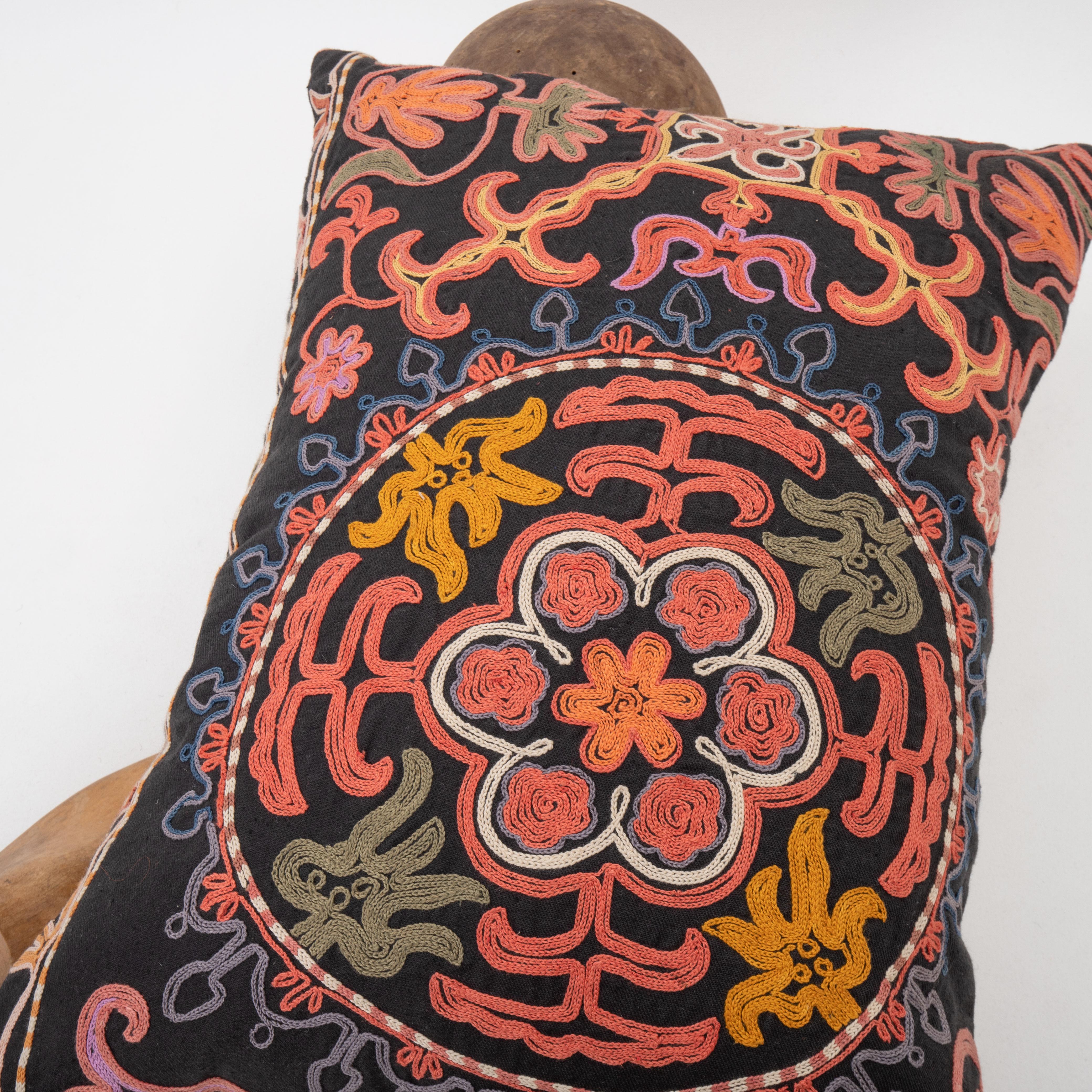 Pillowcase made from a mid 20th. C. Kazakh / Kyrgyz Embroidery In Good Condition In Istanbul, TR