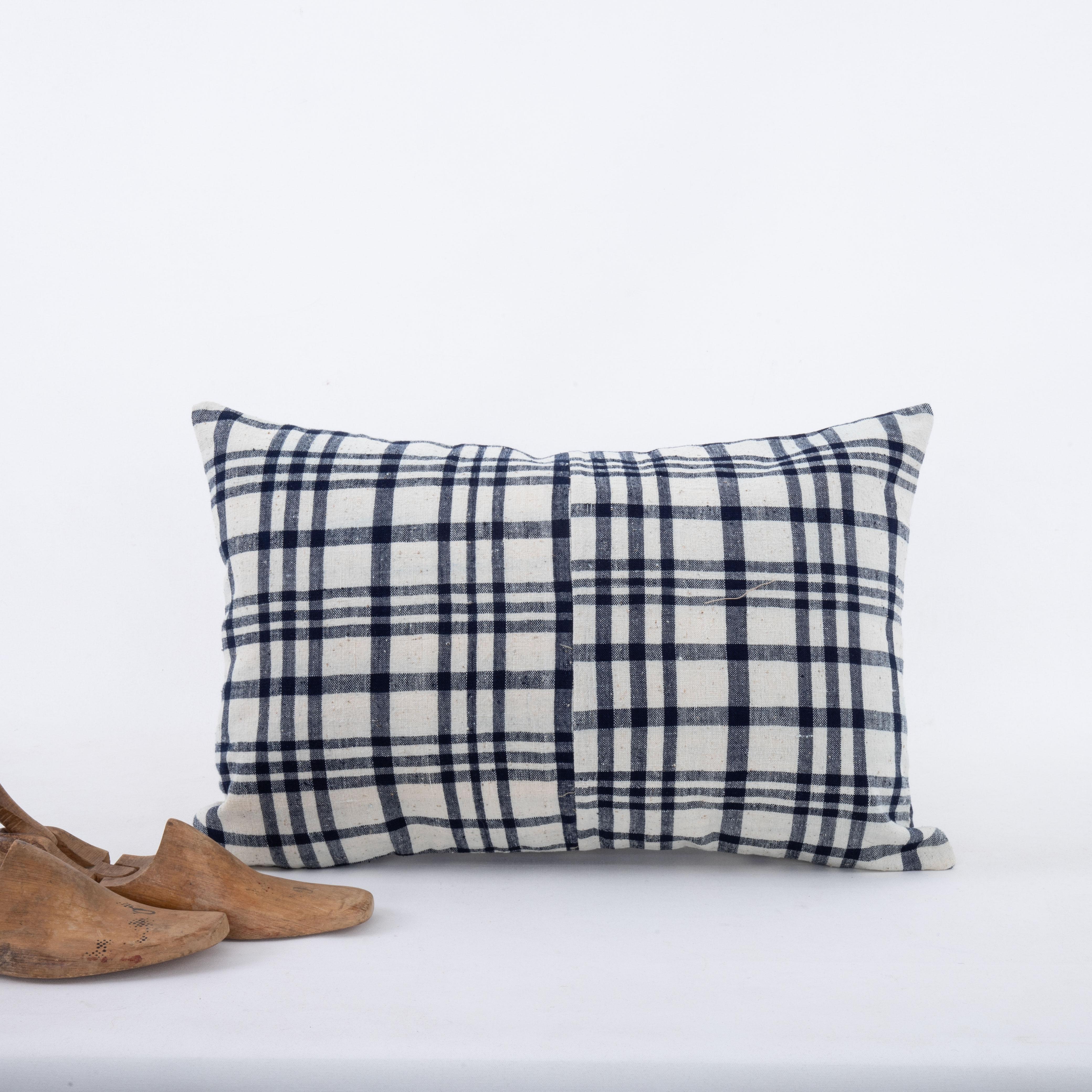 Folk Art Pillowcase Made from a Rustic Vintage Anatolian Cotton Weaving For Sale