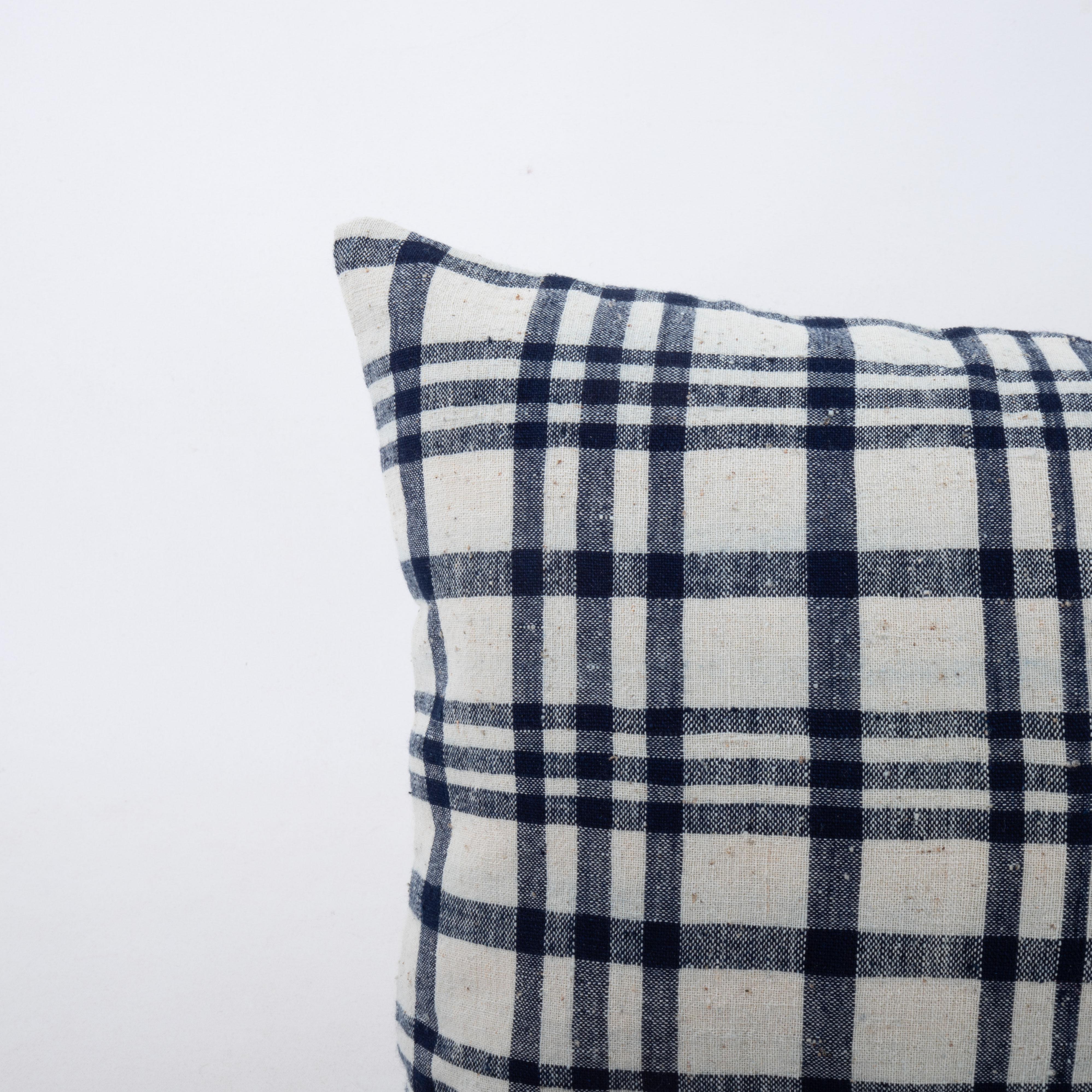 Turkish Pillowcase Made from a Rustic Vintage Anatolian Cotton Weaving For Sale
