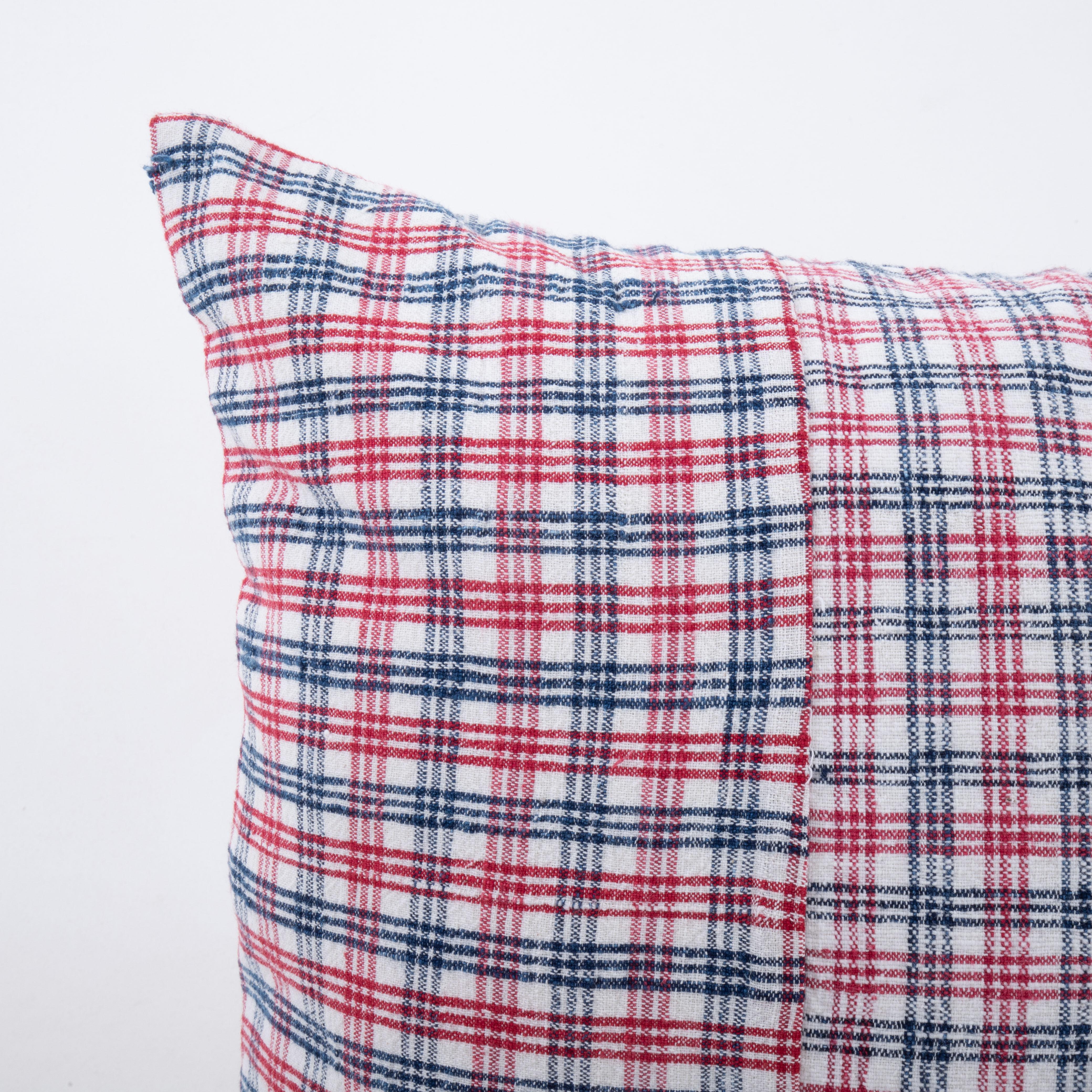 20th Century Pillowcase Made from a Rustic Vintage Anatolian Cotton Weaving For Sale