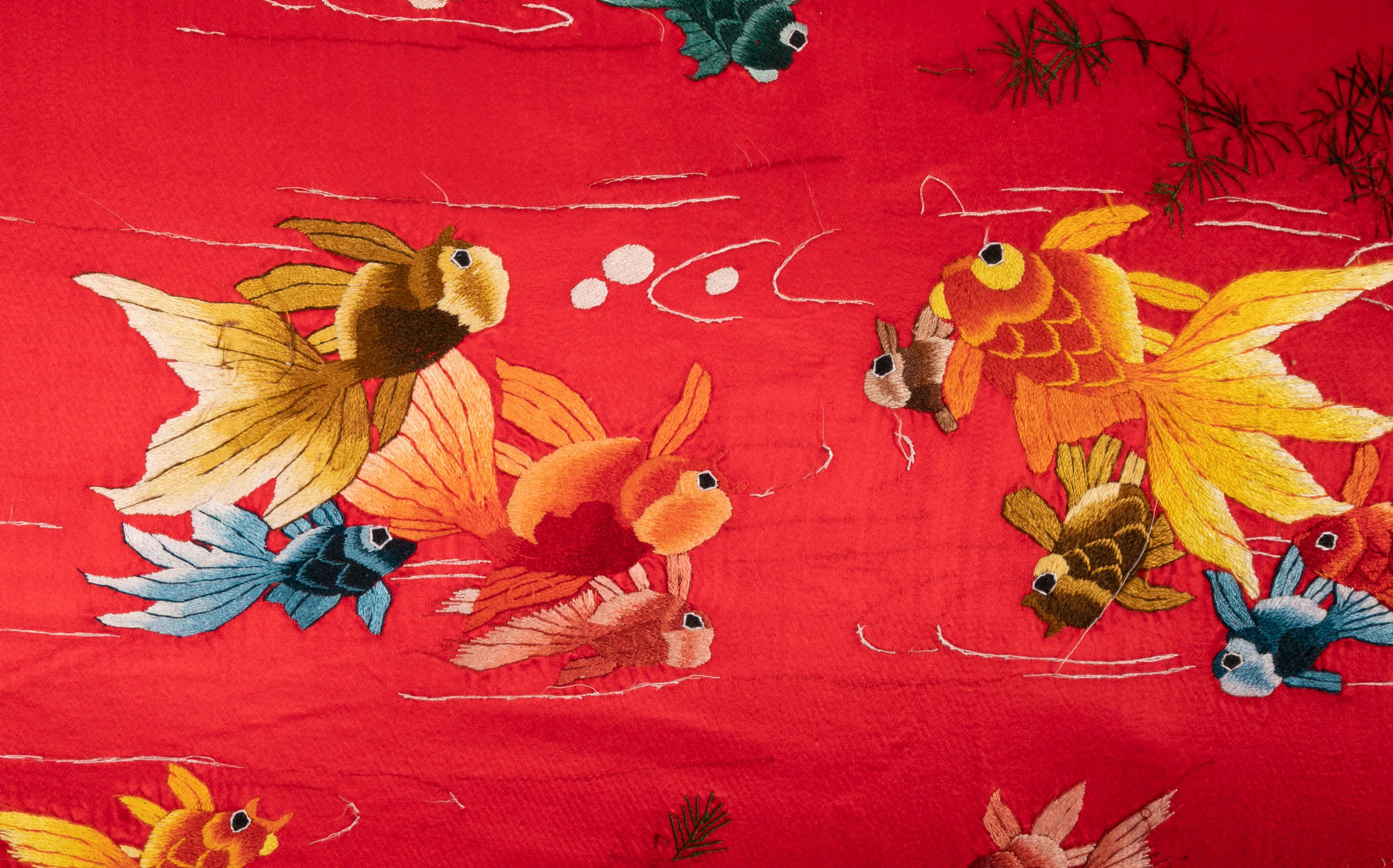 Suzani Pillowcase Made from a Vintage Asian Embroidery, Mid-20th Century For Sale