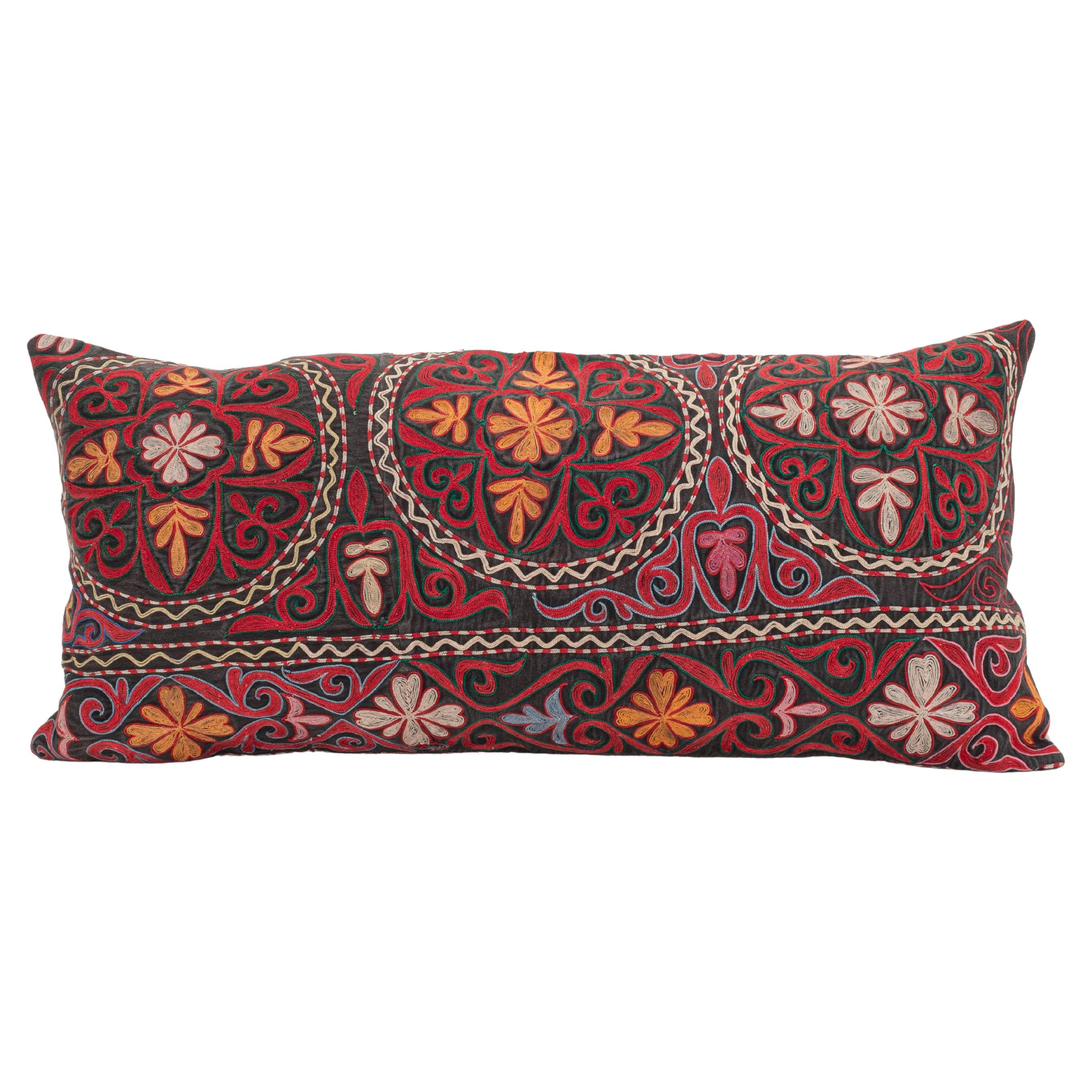 Pillowcase Made from a Vintage Kazakh Tush Kyiz Embroidery