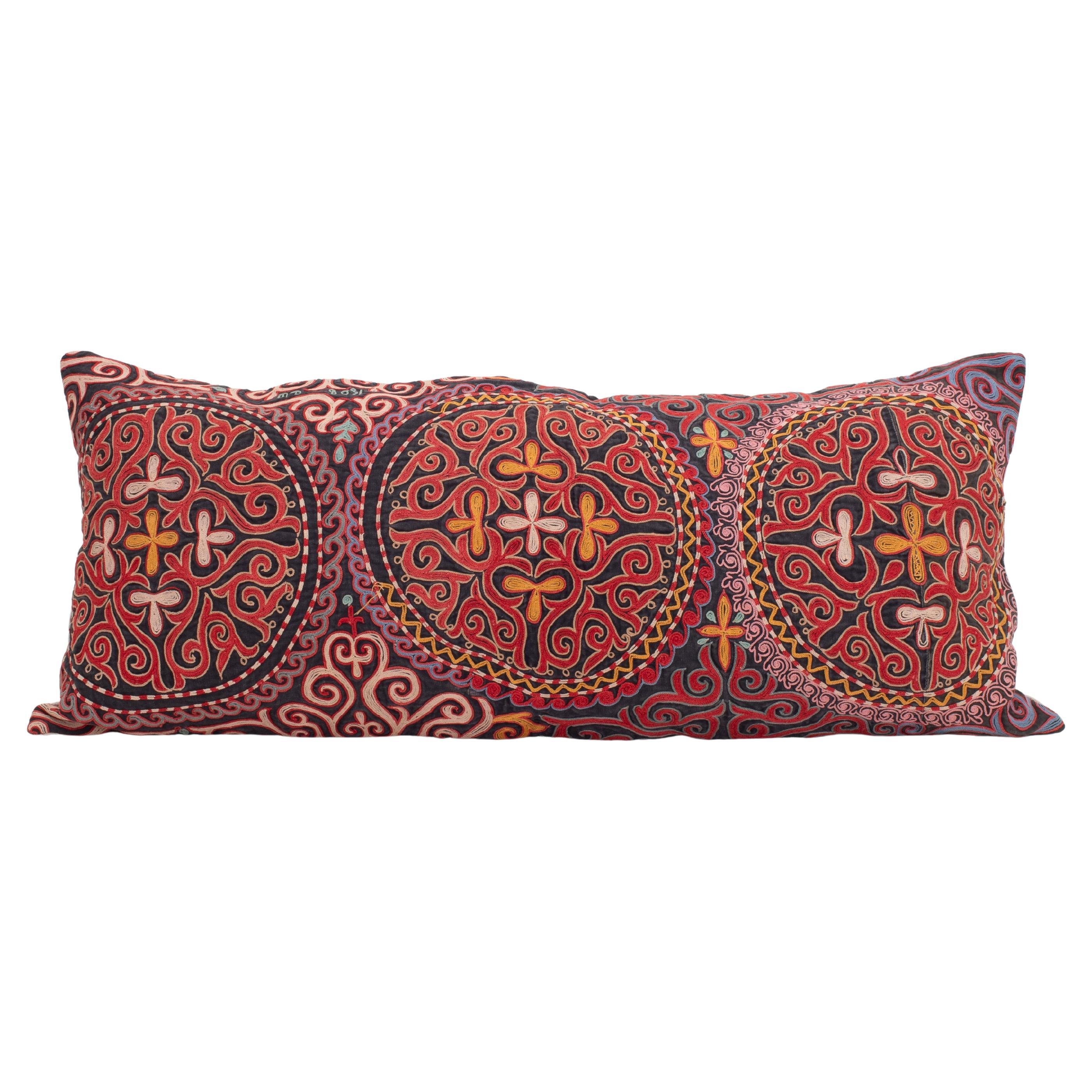 Pillowcase Made from a Vintage Kazakh Tush Kyiz Embroidery
