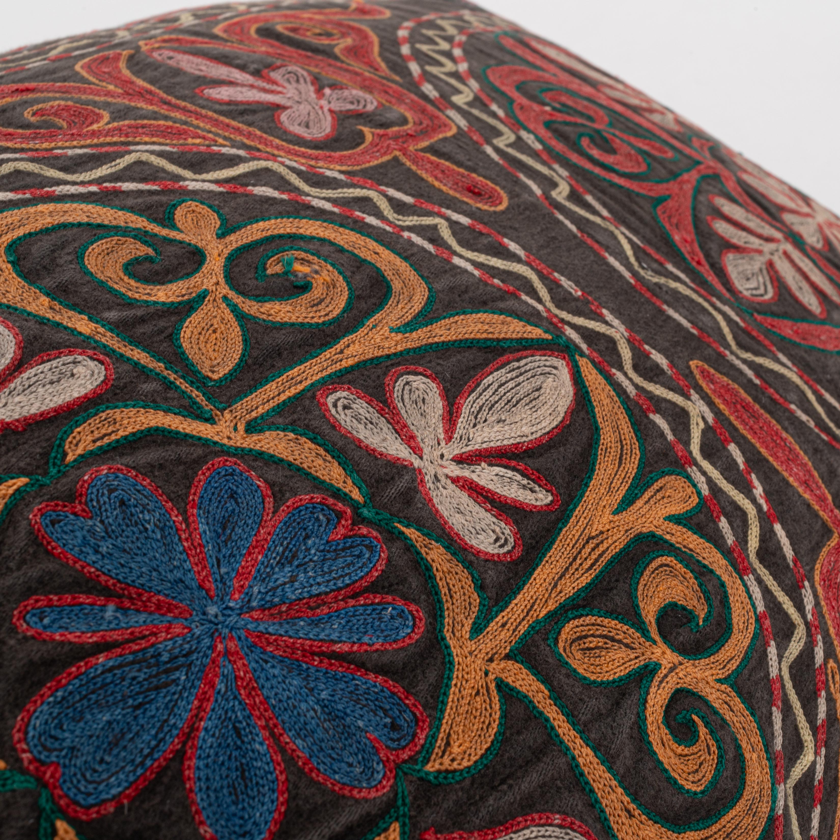 20th Century Pillowcase Made from a Vintage Kazakh Tush Kyiz Embroidery For Sale