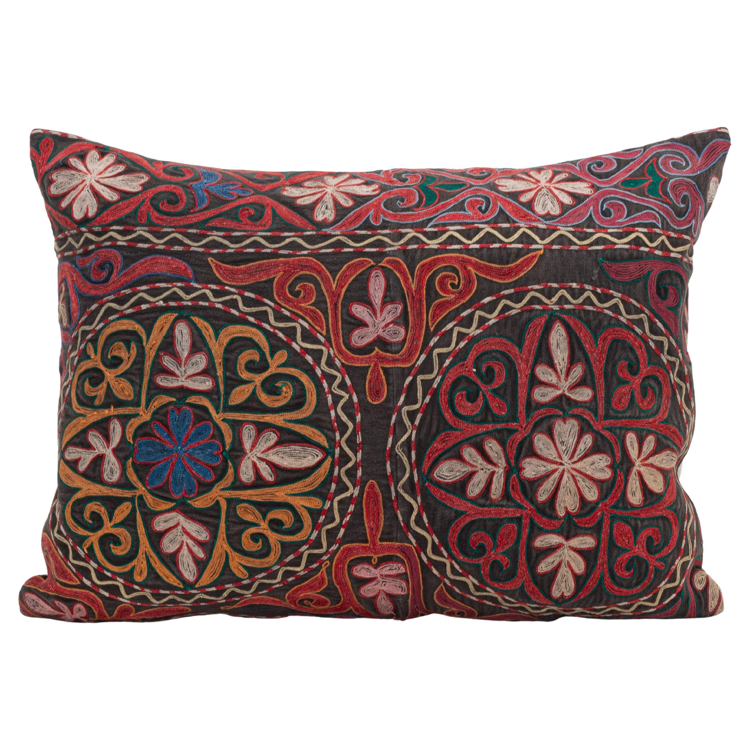 Pillowcase Made from a Vintage Kazakh Tush Kyiz Embroidery For Sale