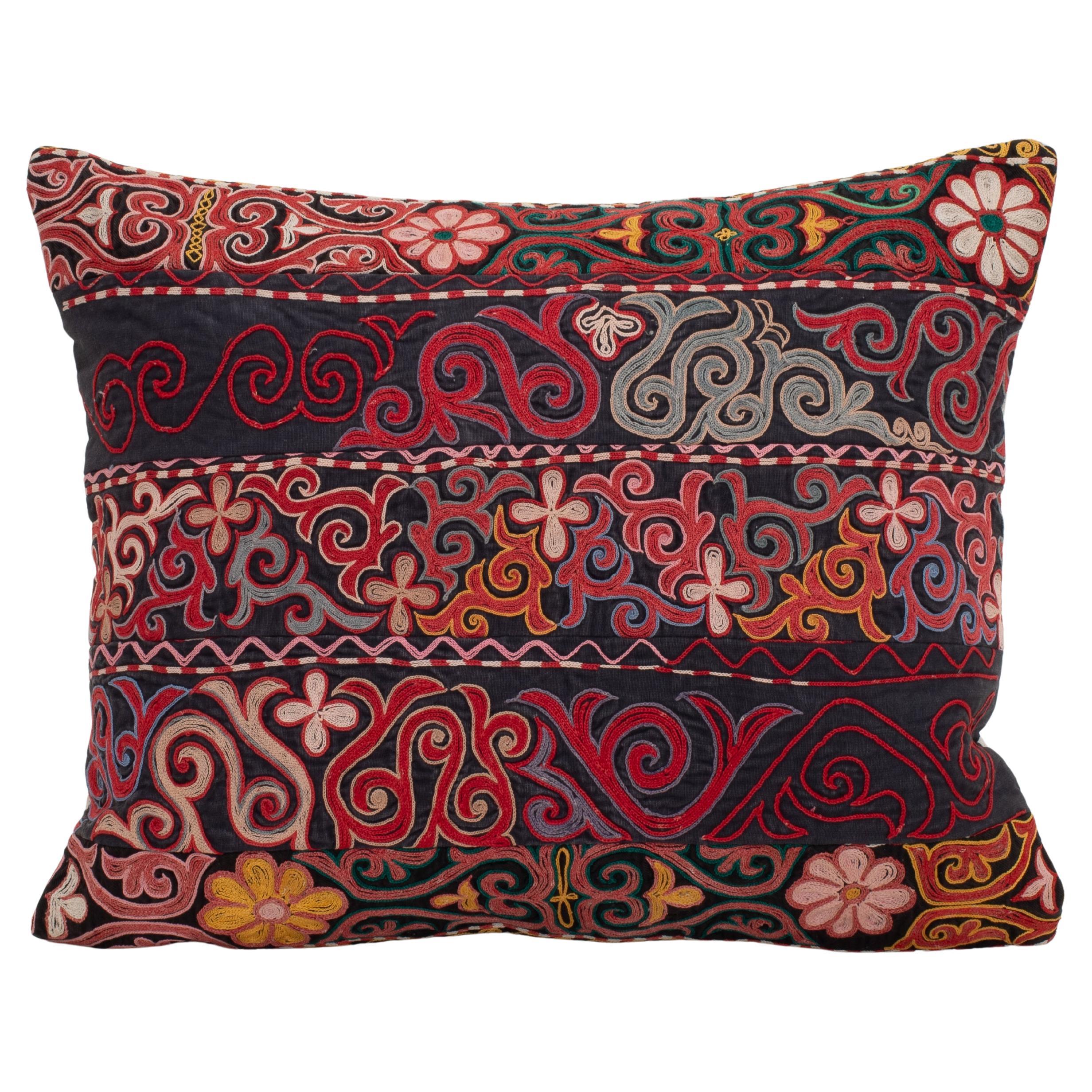 Pillowcase Made from a Vintage Kazakh Tush Kyiz Embroidery