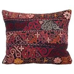 Pillowcase Made from a Vintage Kazakh Tush Kyiz Embroidery