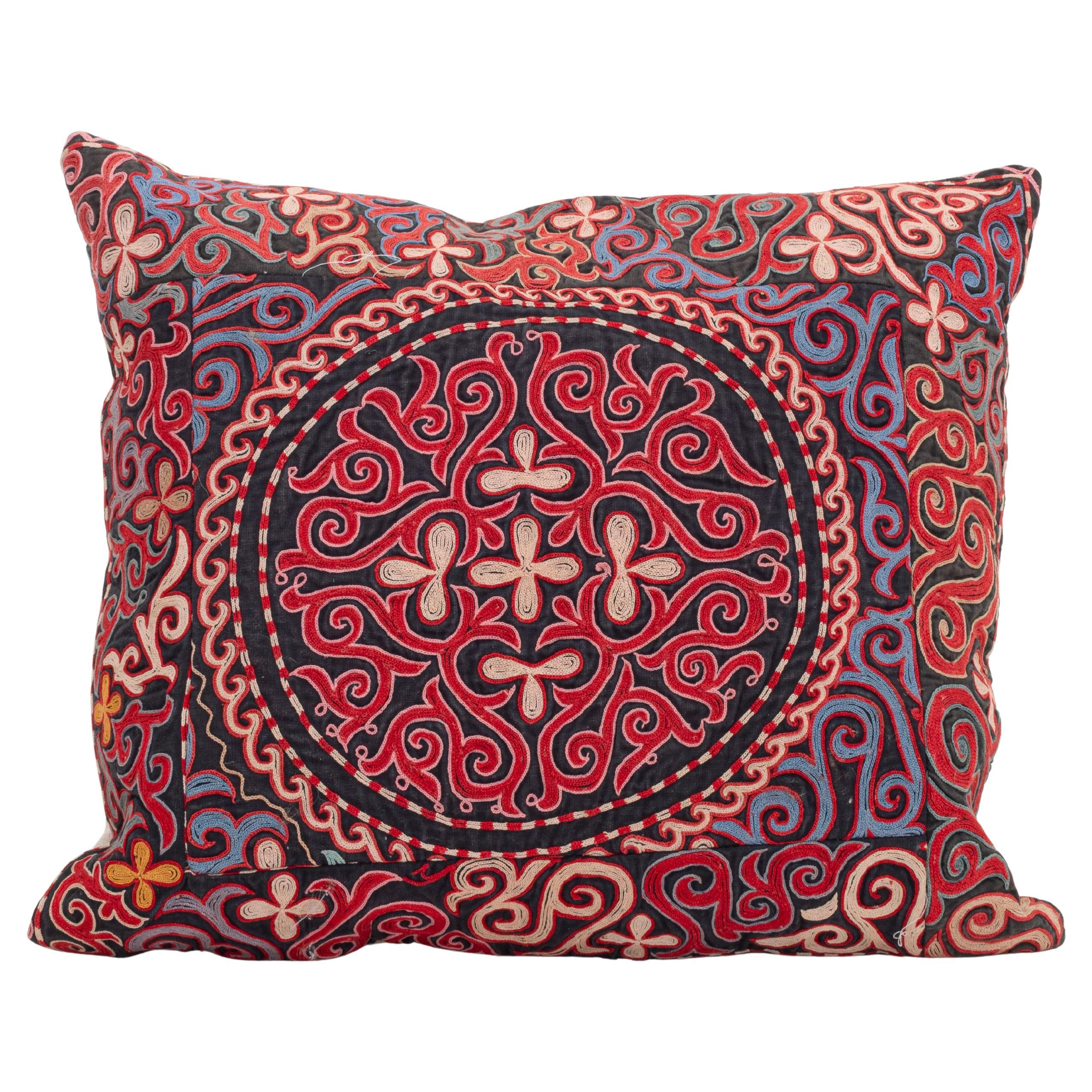Pillowcase Made from a Vintage Kazakh Tush Kyiz Embroidery