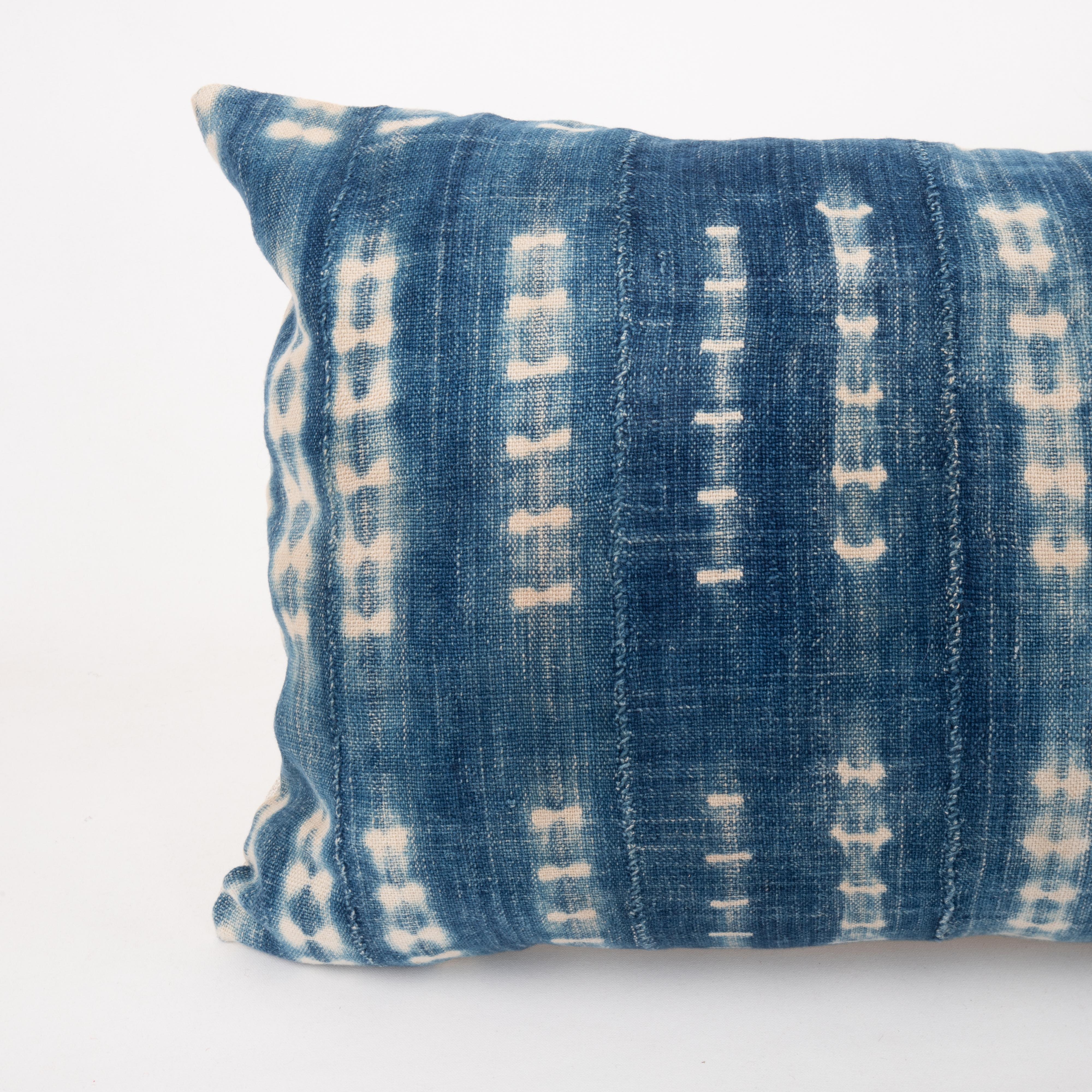 Tribal Pillowcase Made from a Vintage Mali Indigo Cloth