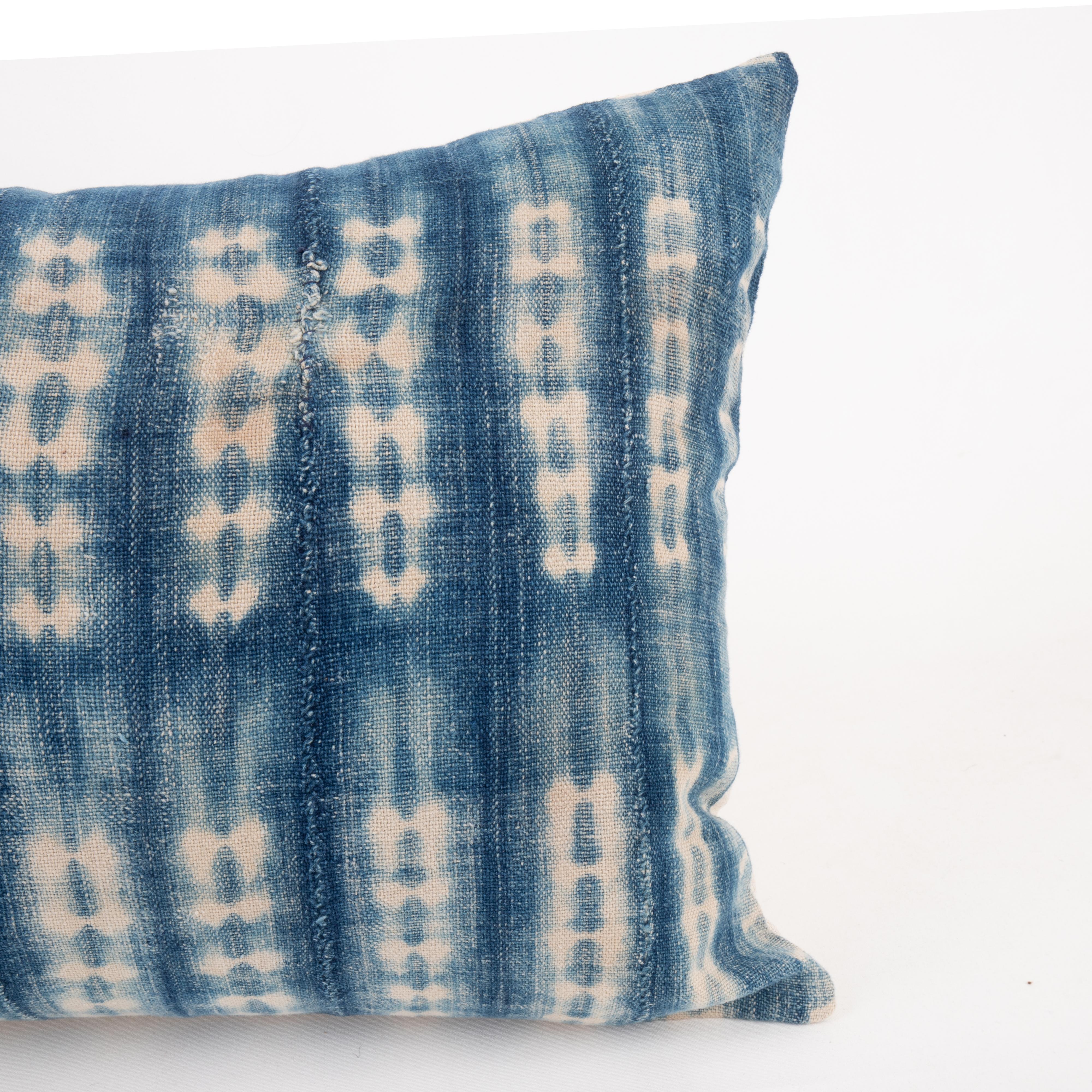 Batik Pillowcase Made from a Vintage Mali Indigo Cloth