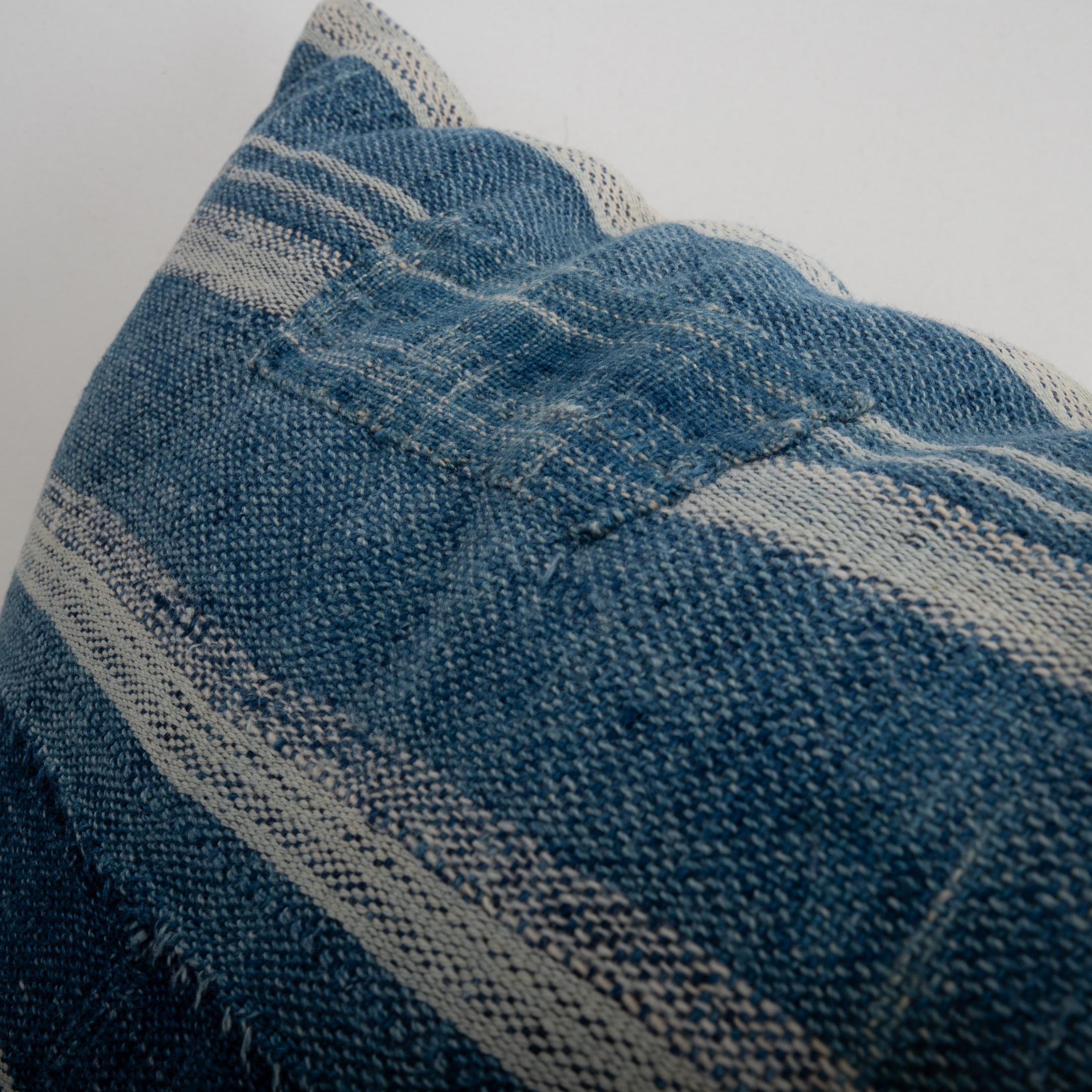 20th Century Pillowcase Made from a Vintage Mali Indigo Cloth