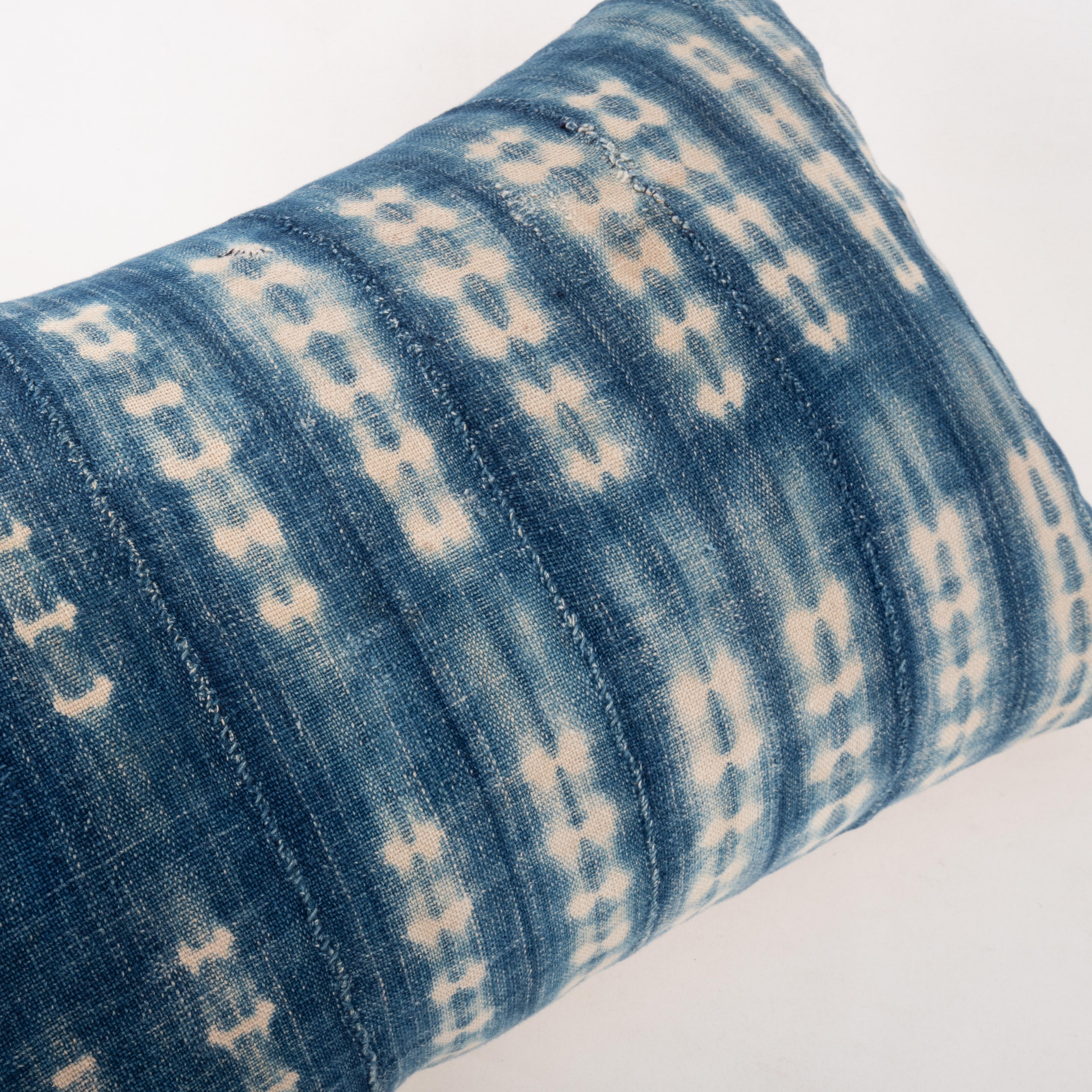 20th Century Pillowcase Made from a Vintage Mali Indigo Cloth