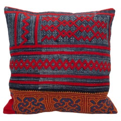 Pillowcase Made From a Vintage Miao Appliqué and Batik Panel