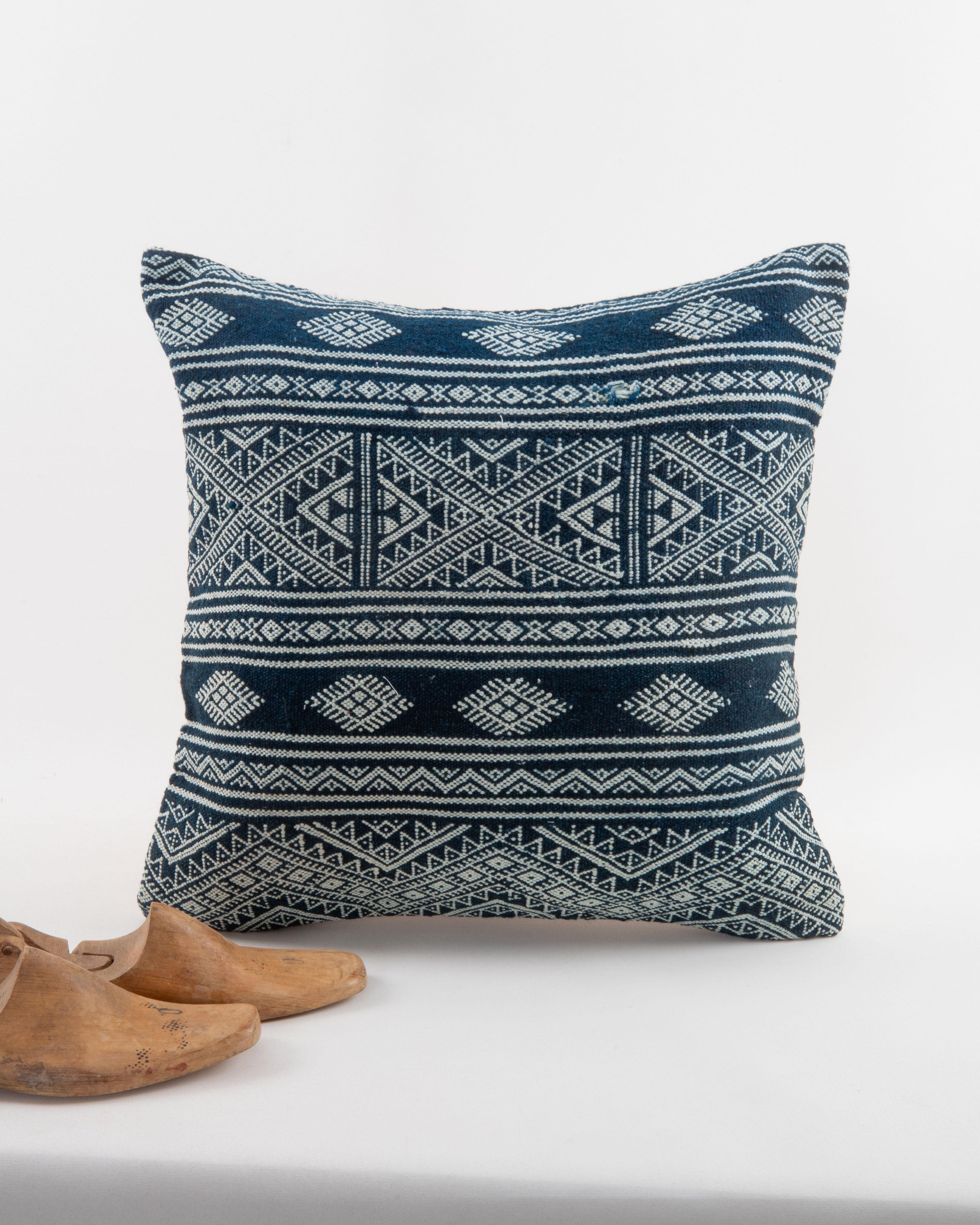 Tribal Pillowcase Made from a Vintage Tunisian Weaving For Sale