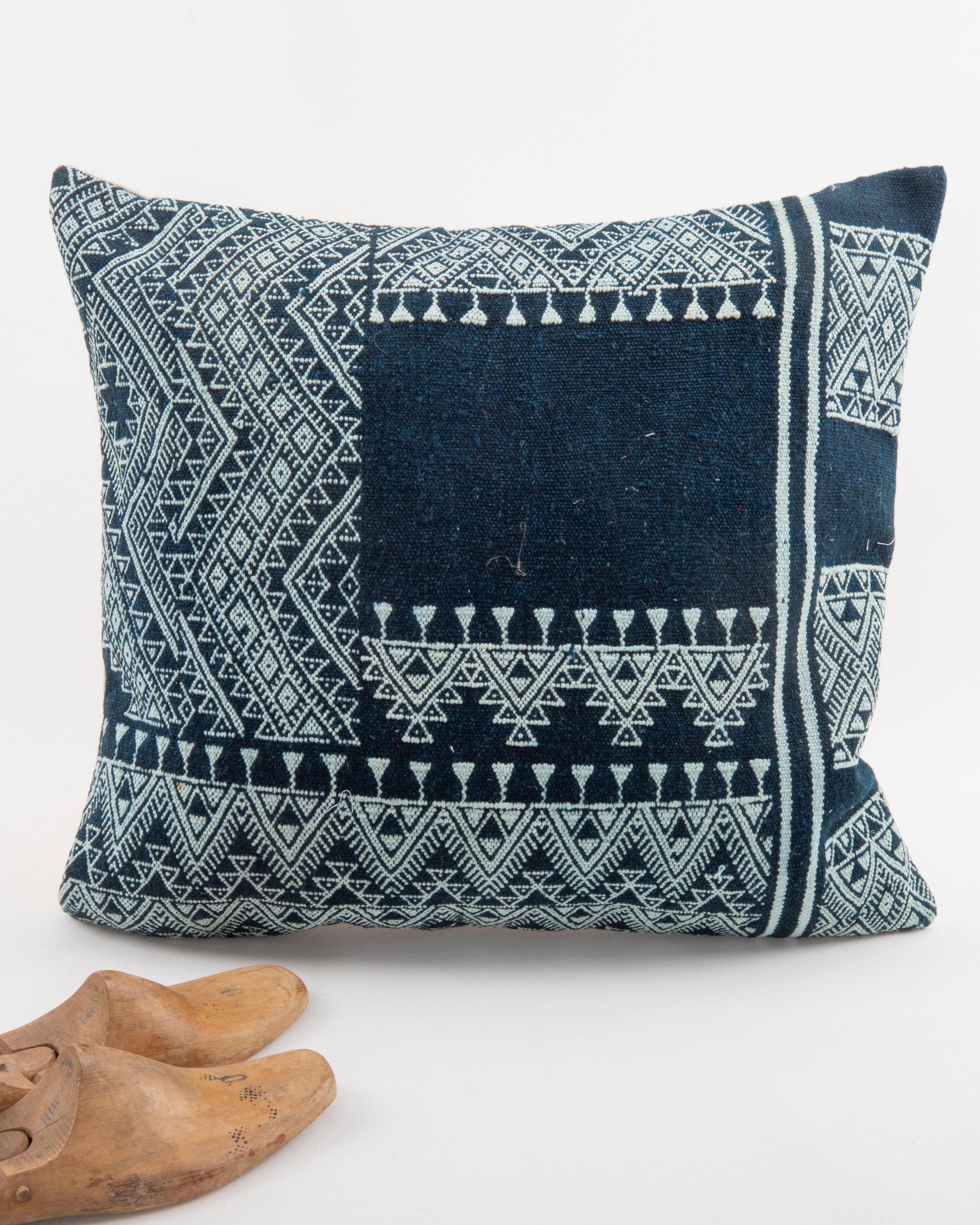 Tribal Pillowcase Made from a Vintage Tunisian Weaving For Sale