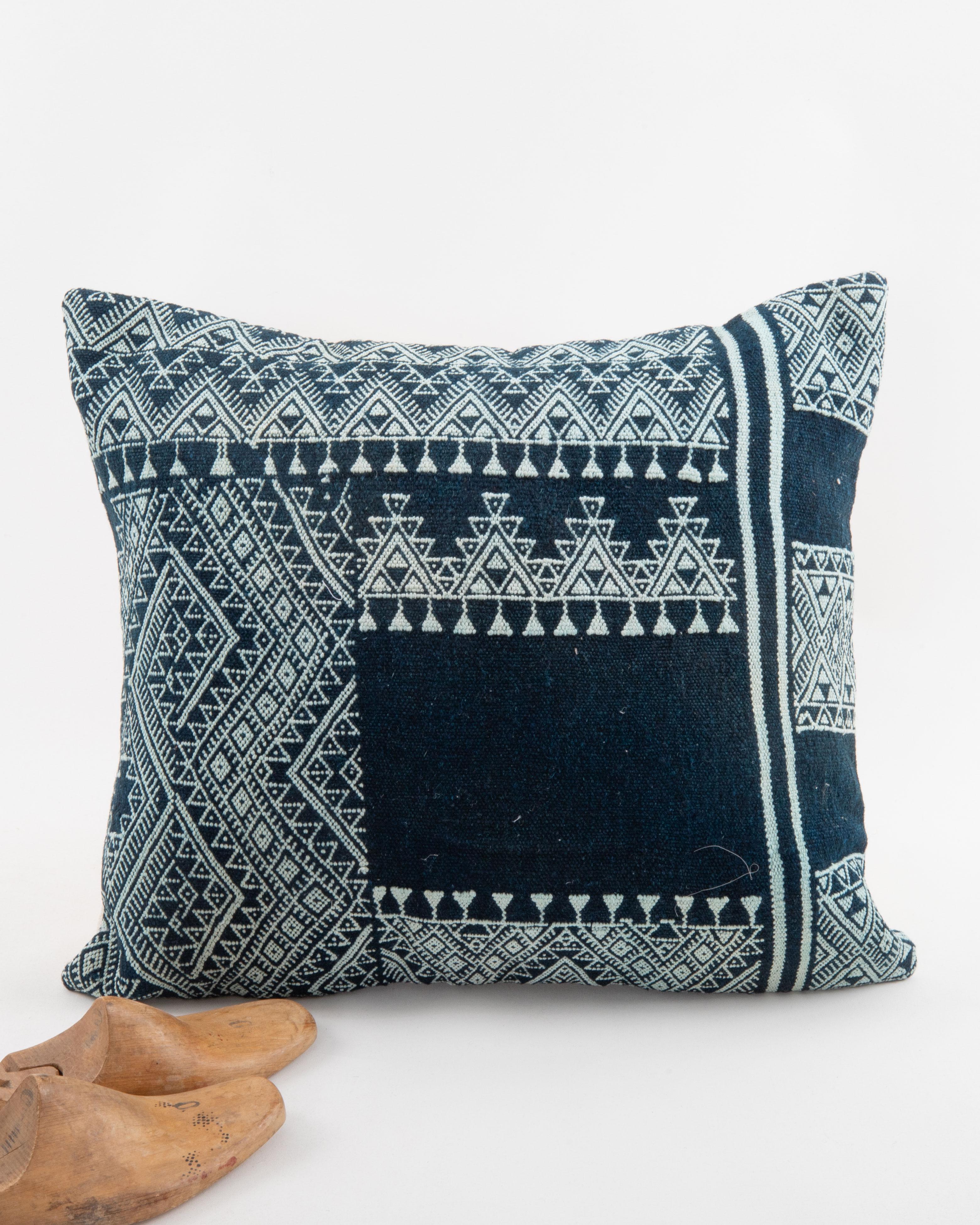Tribal Pillowcase Made from a Vintage Tunisian Weaving For Sale