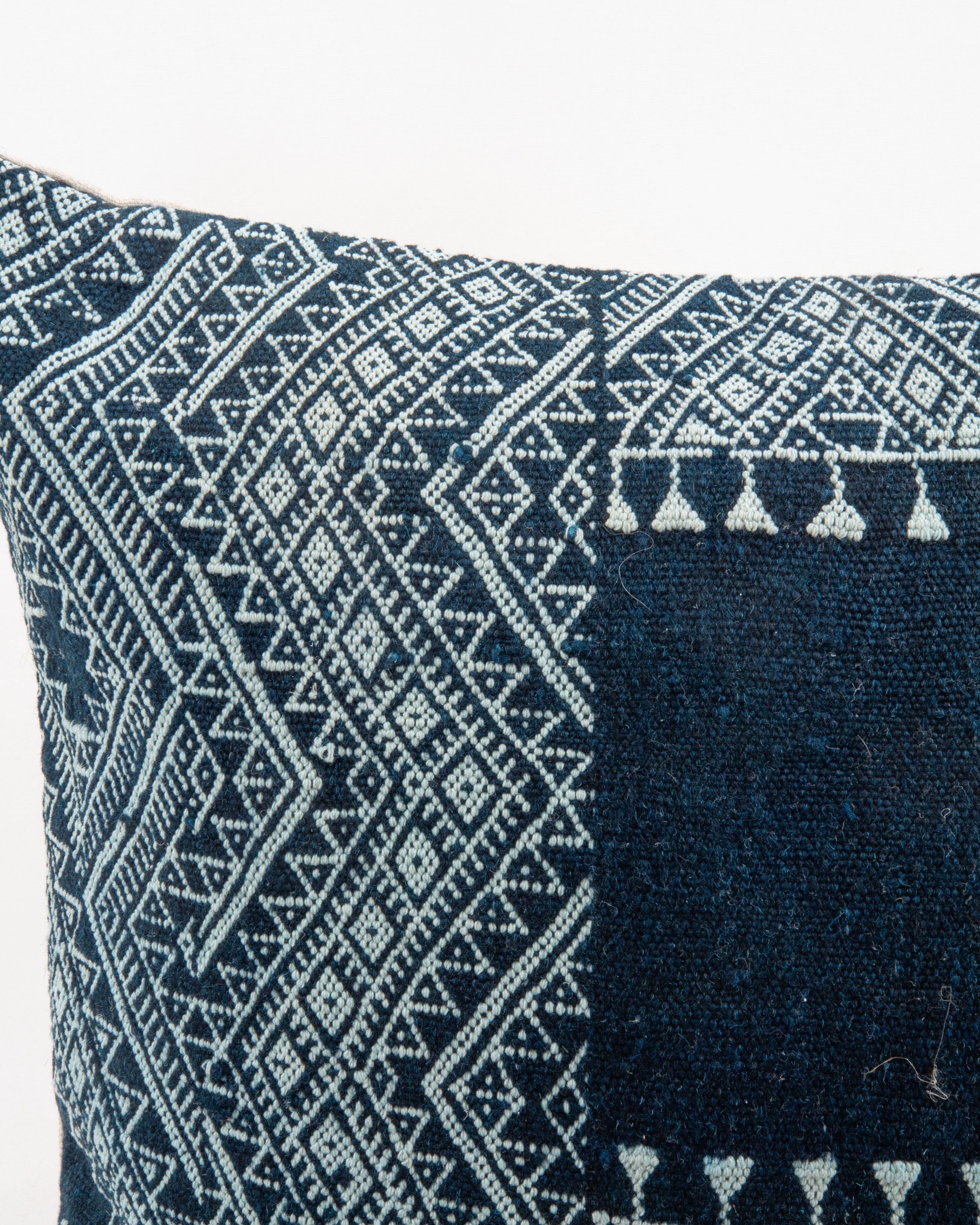 Hand-Woven Pillowcase Made from a Vintage Tunisian Weaving For Sale
