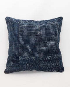 Taie d'oreiller en tissu africain indigo Mali, milieu du 20e C.