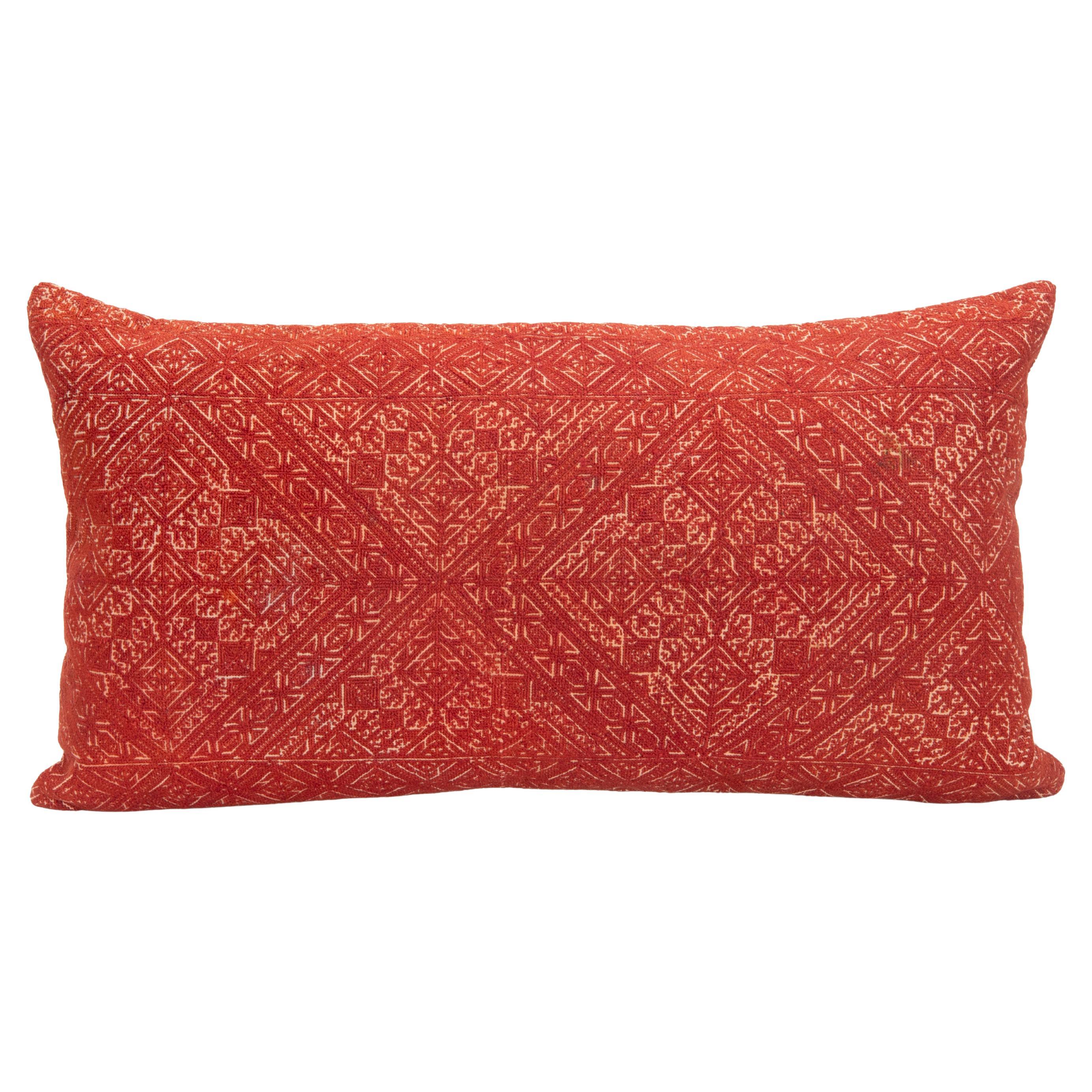 Pillowcase Made From am antique Moroccan Fez Embroidery