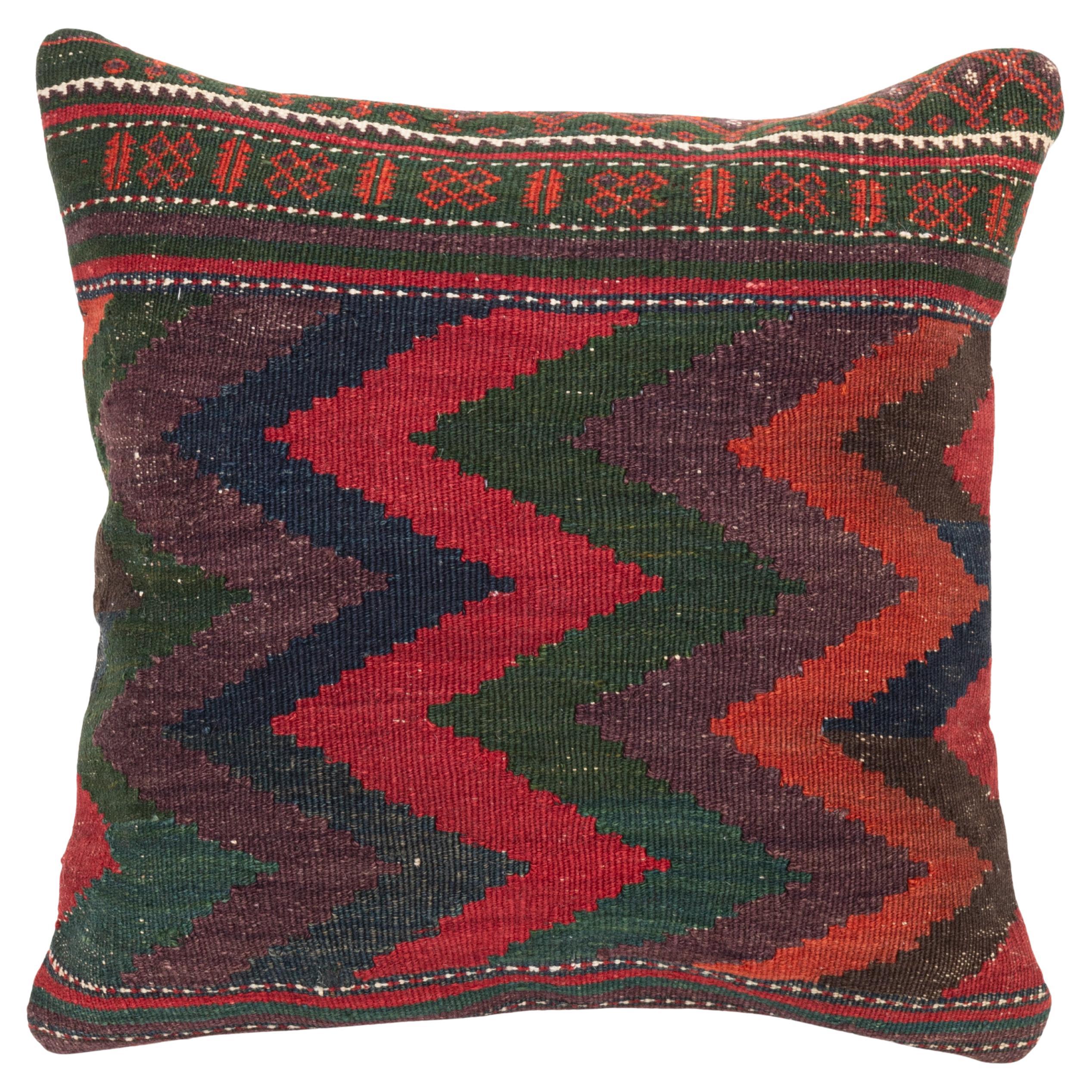 Coussin d'oreiller baluchon afghan ancien Kilim