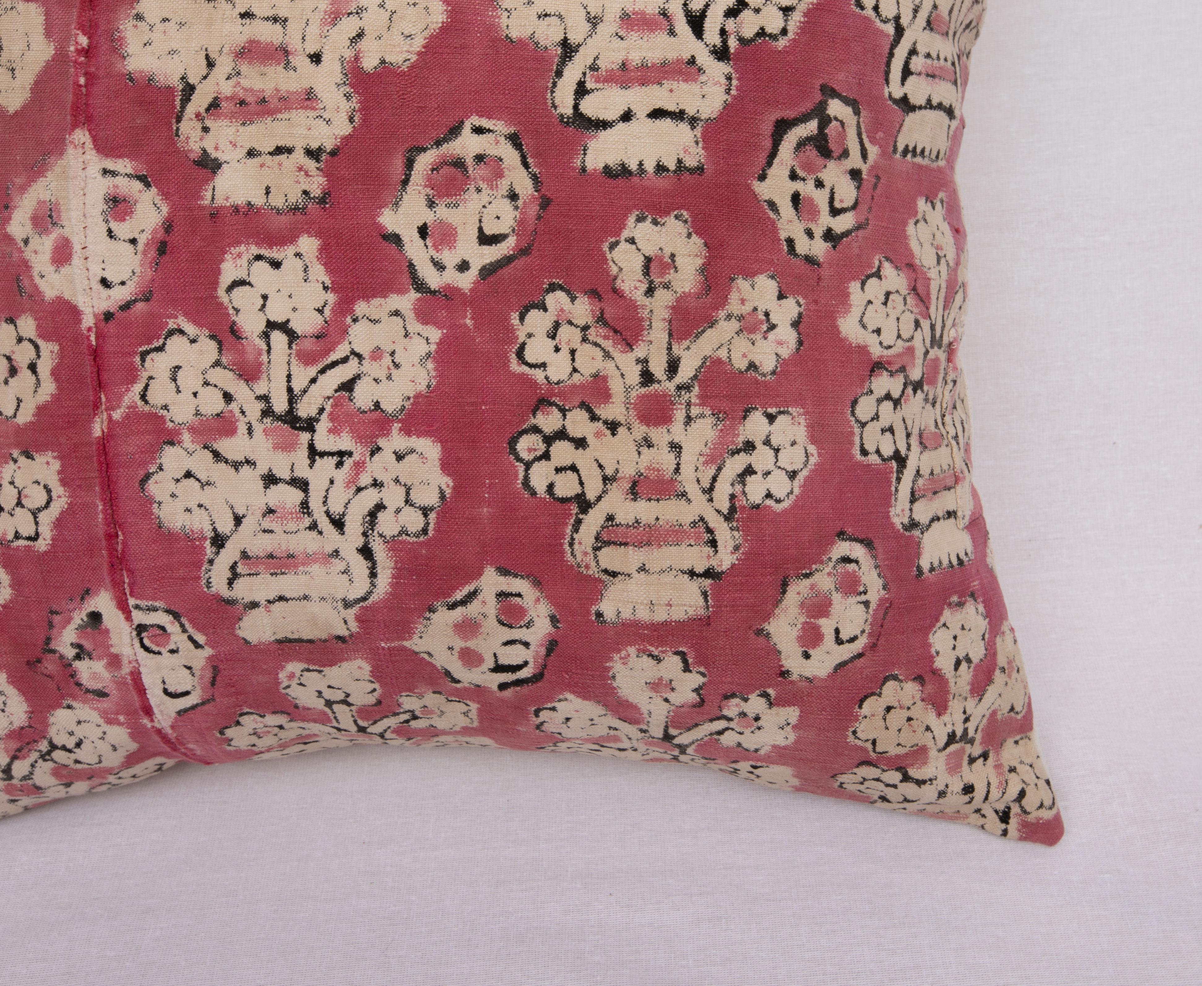 Turkish Pillowcase Made from an Antique Anatolian Block Print, Early 20th C For Sale