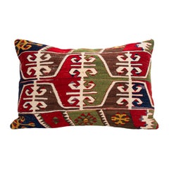 Pillowcase Made from an Antique Anatolian Kilim, Early 20th Century.